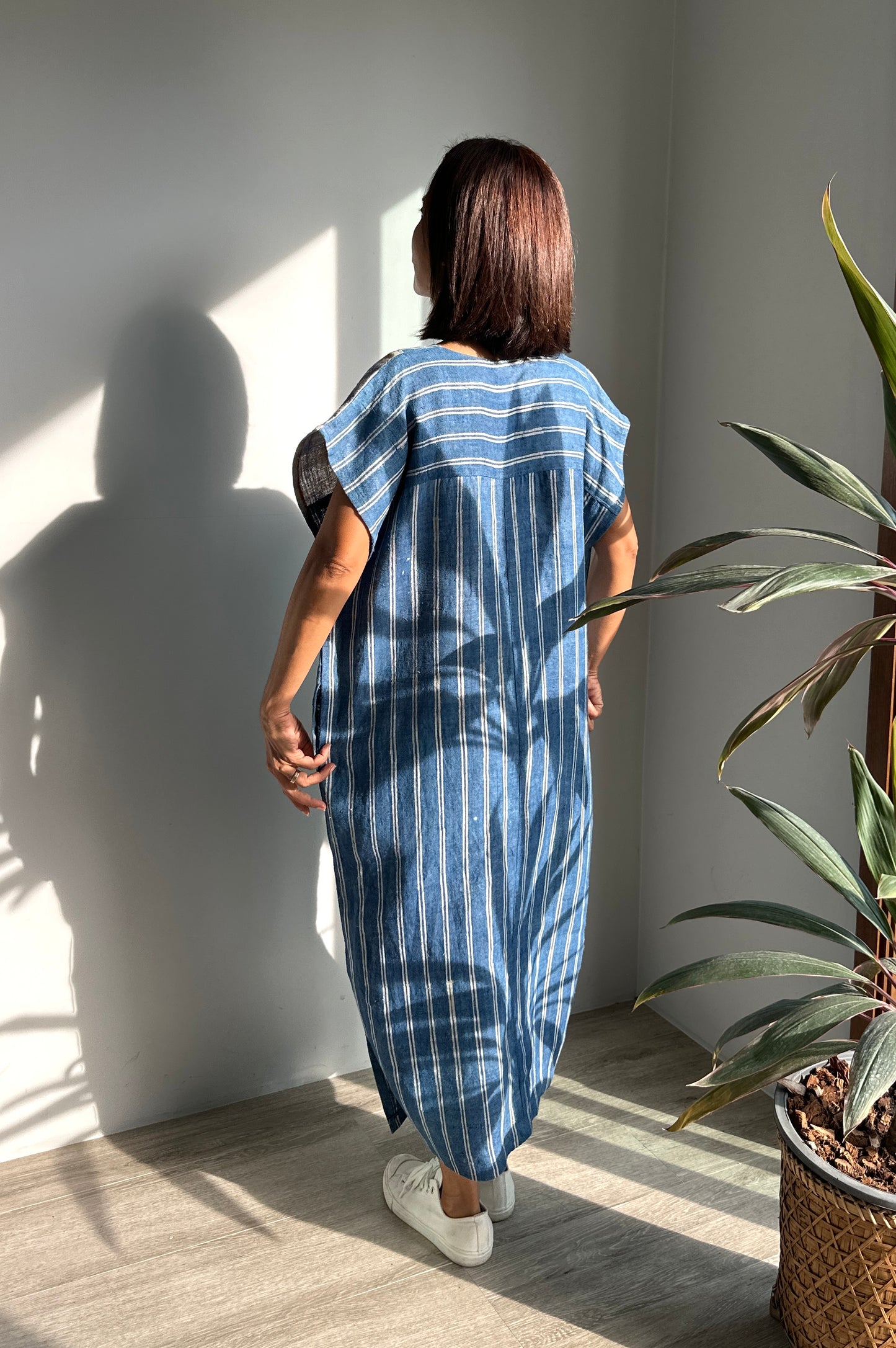 Indigo kaftan dress