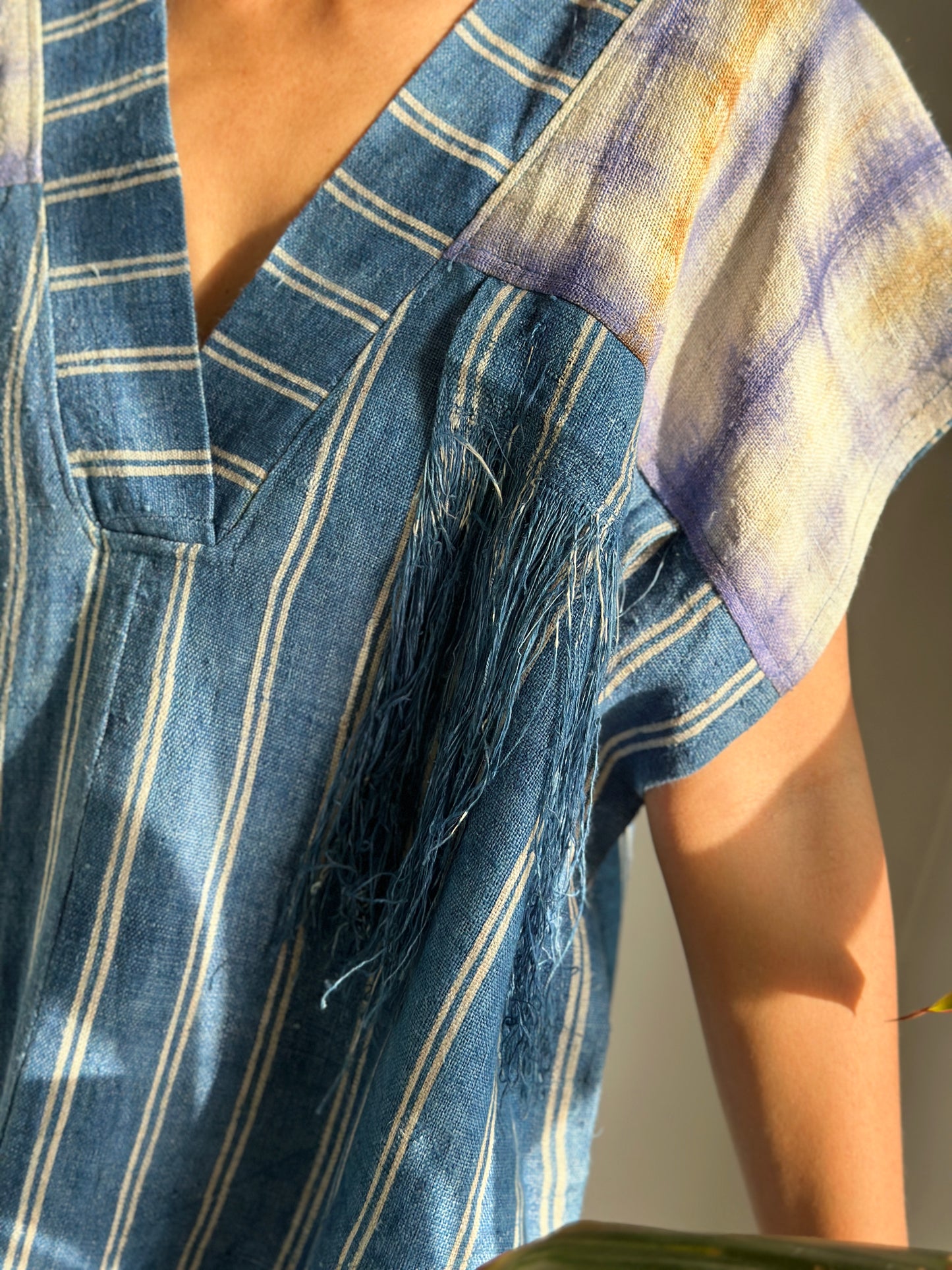 Indigo kaftan dress