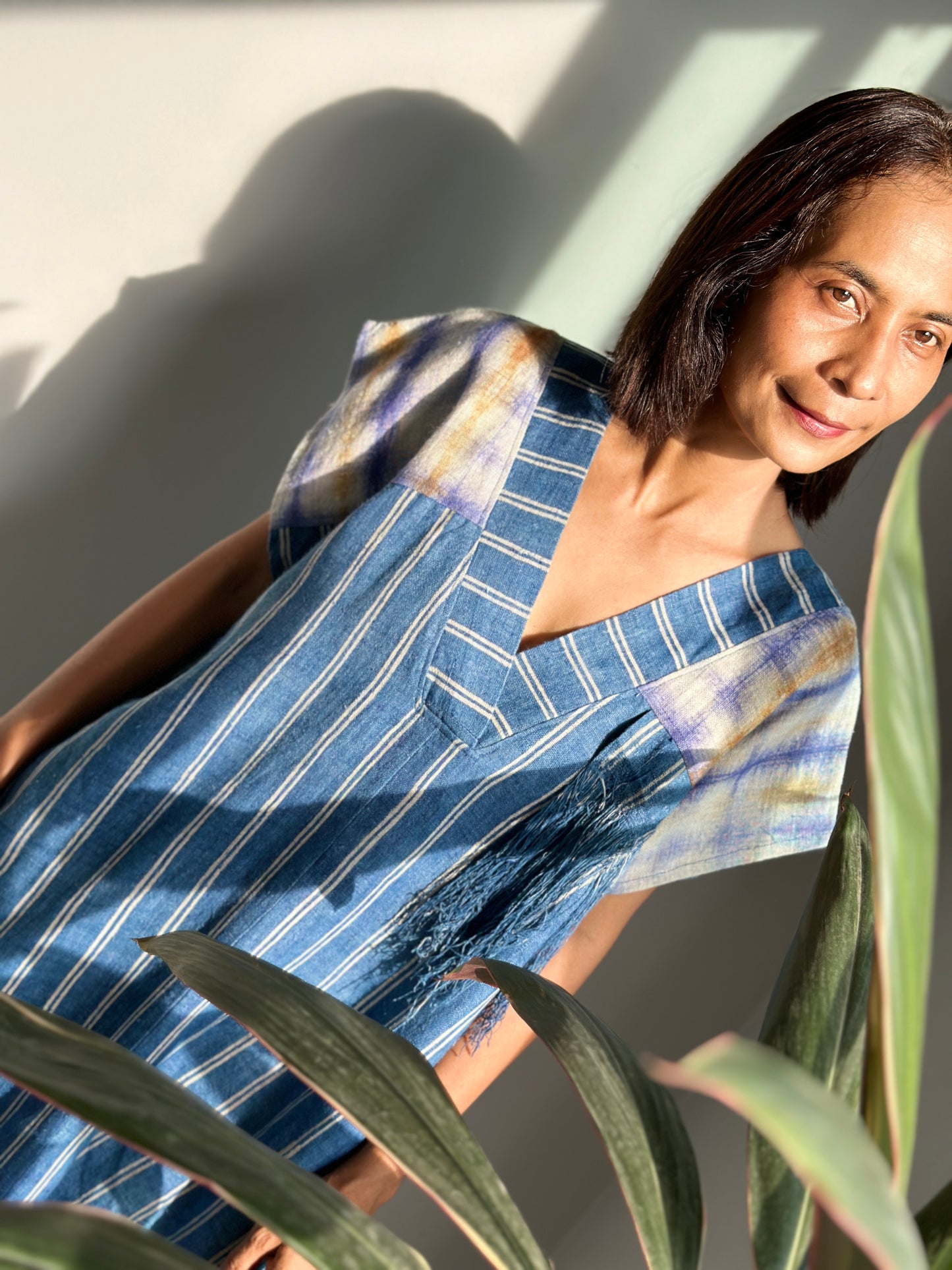 Indigo kaftan dress