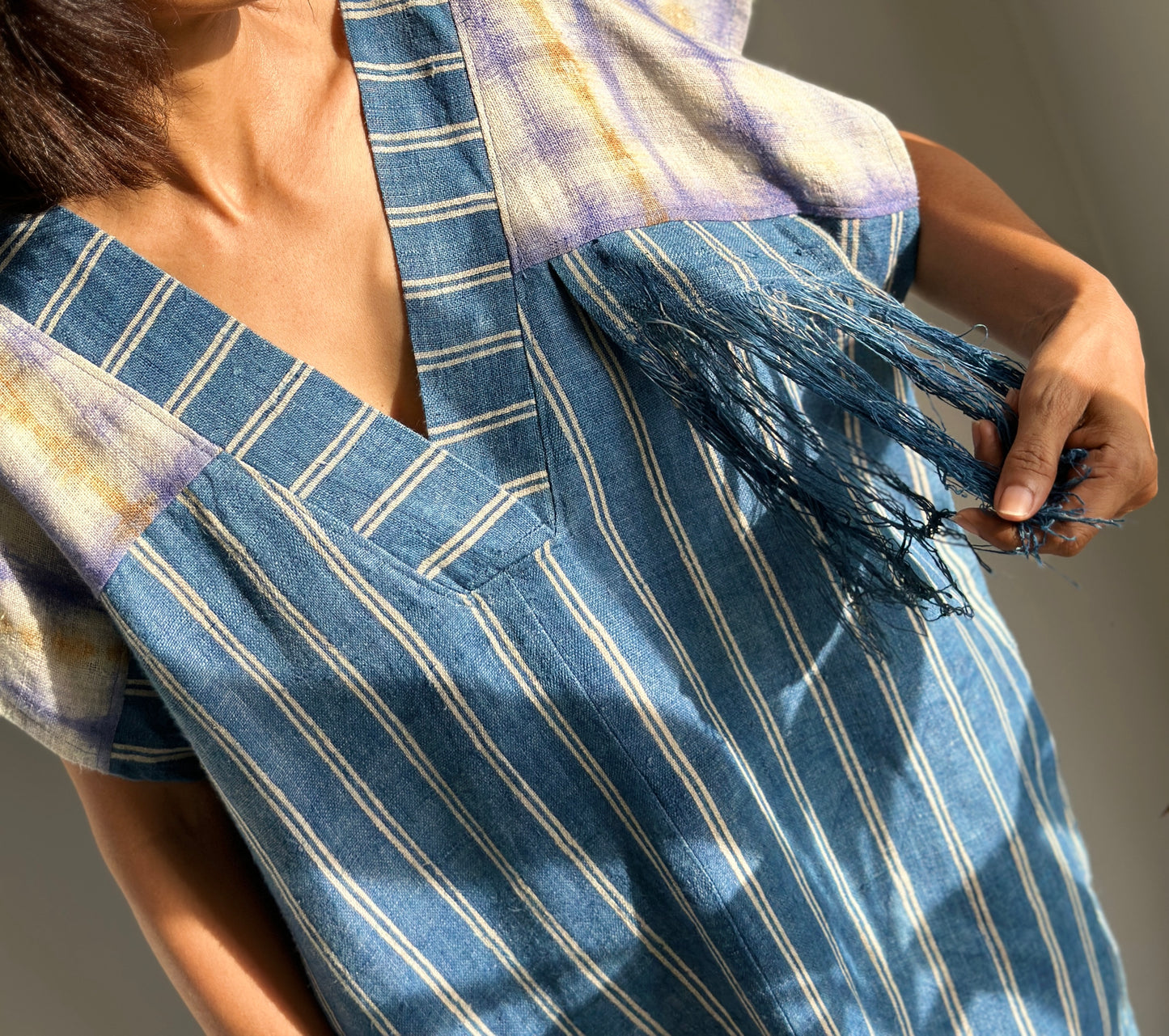 Indigo kaftan dress