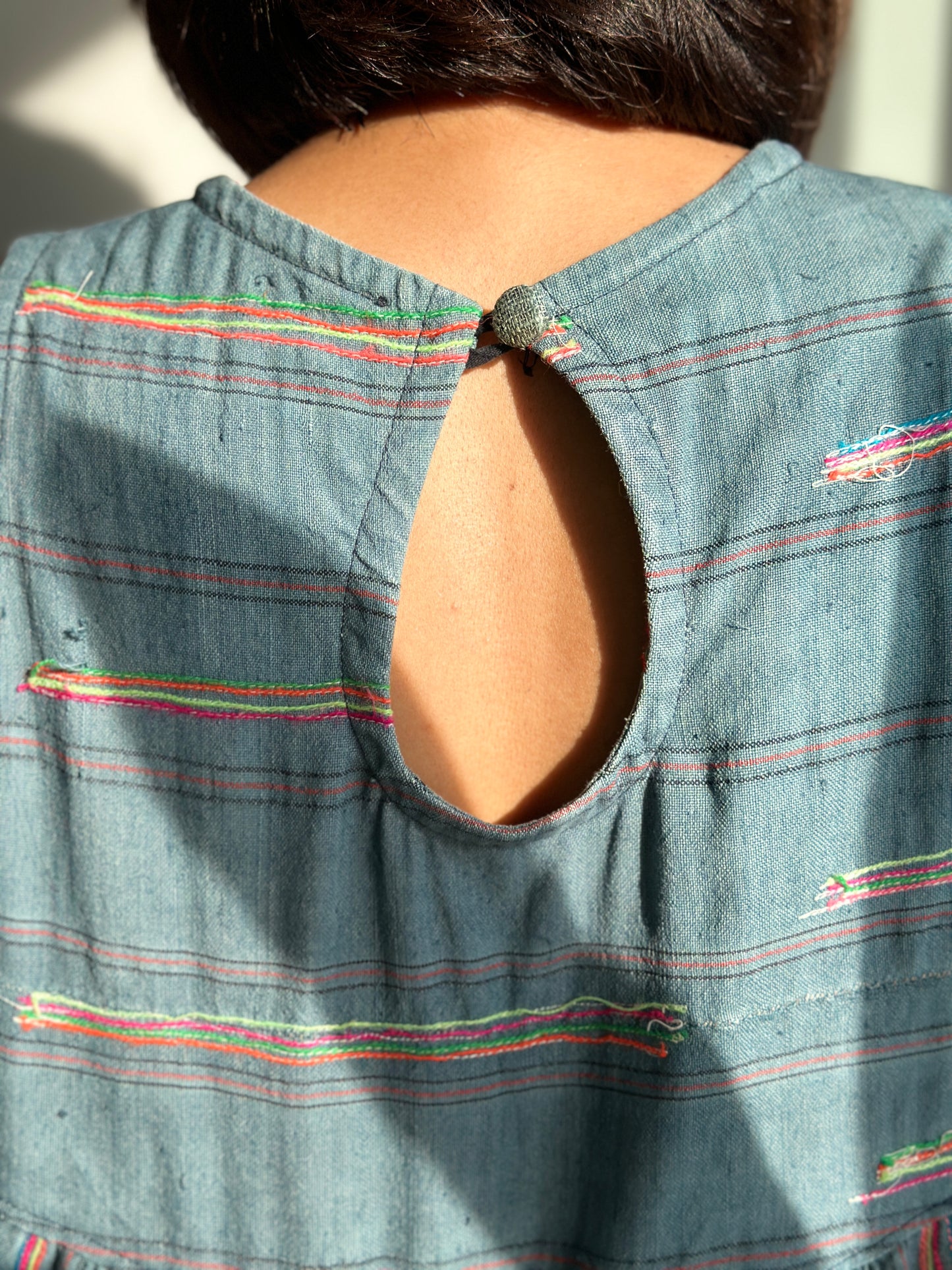 Sleeveless hemp dress