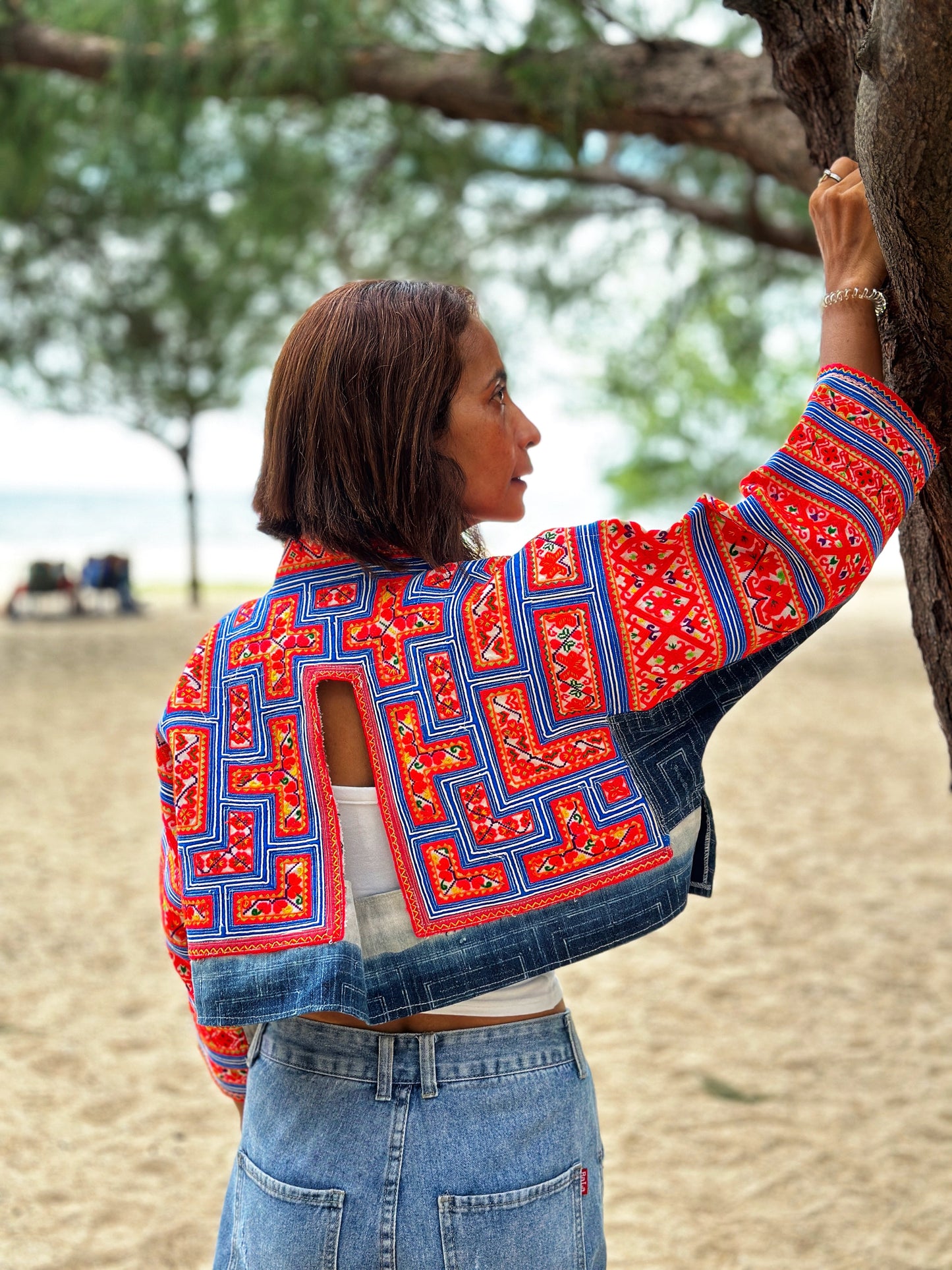 Pink crop jacket top