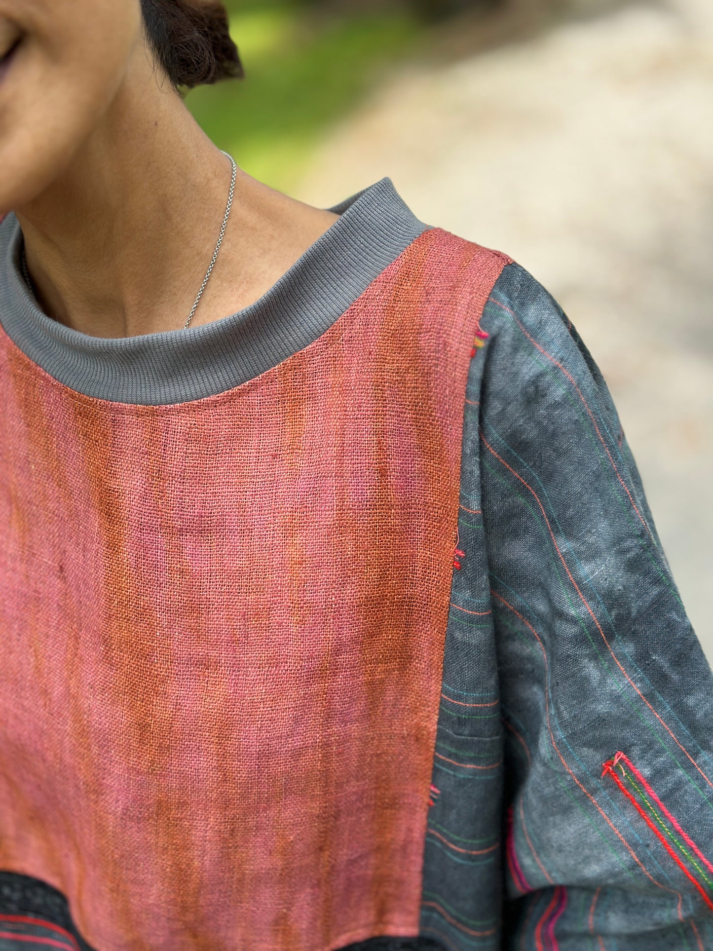 Patchwork pullover sweater