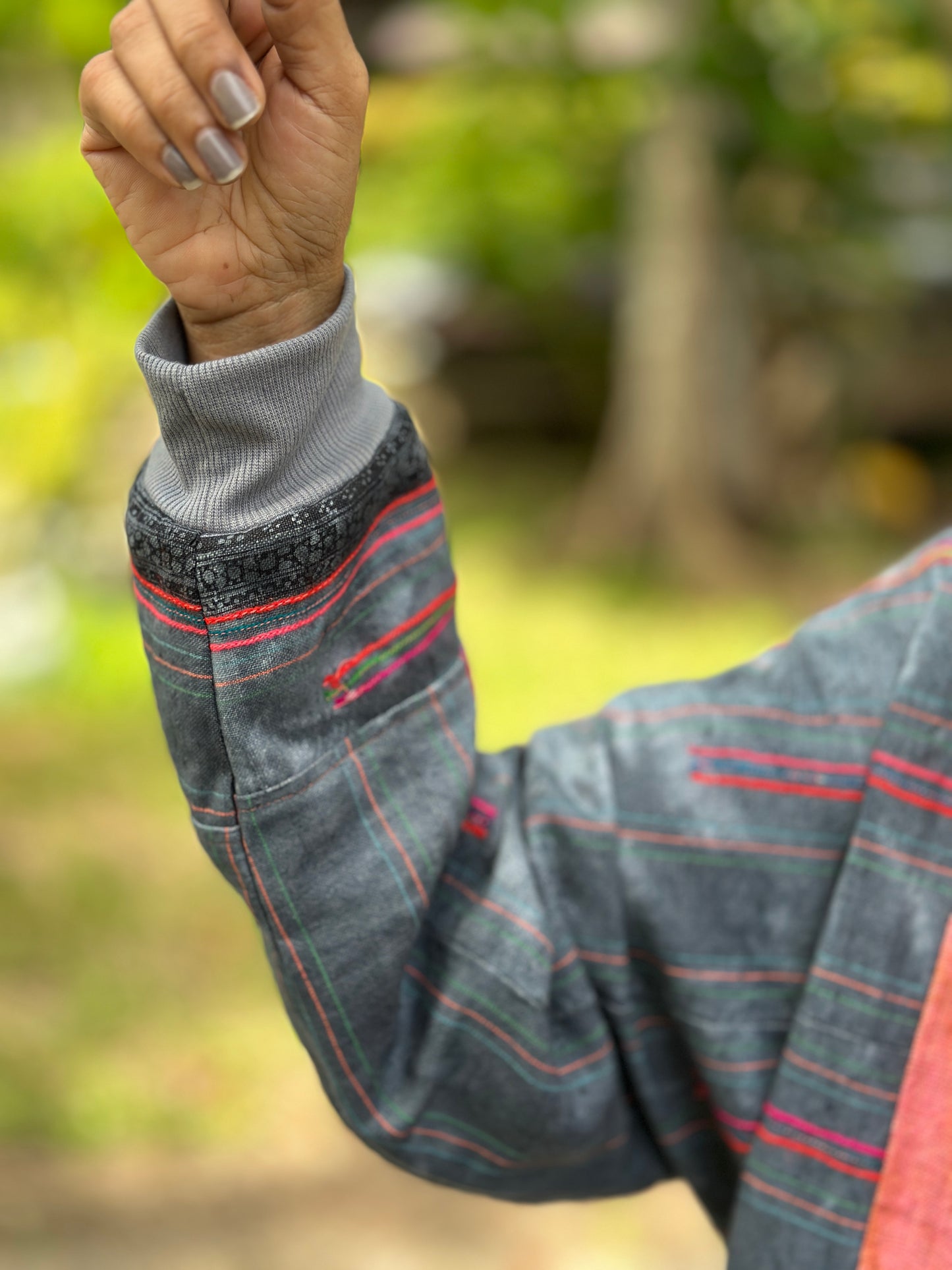 Patchwork pullover sweater
