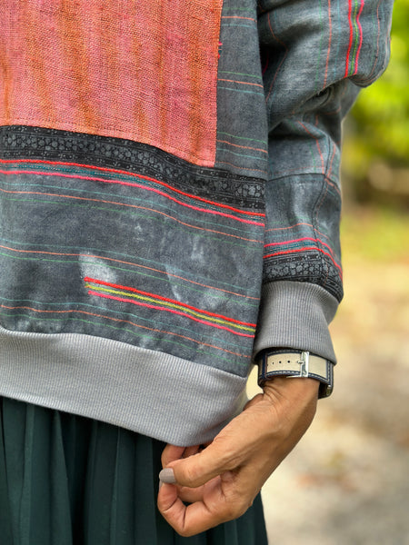 Patchwork pullover sweater