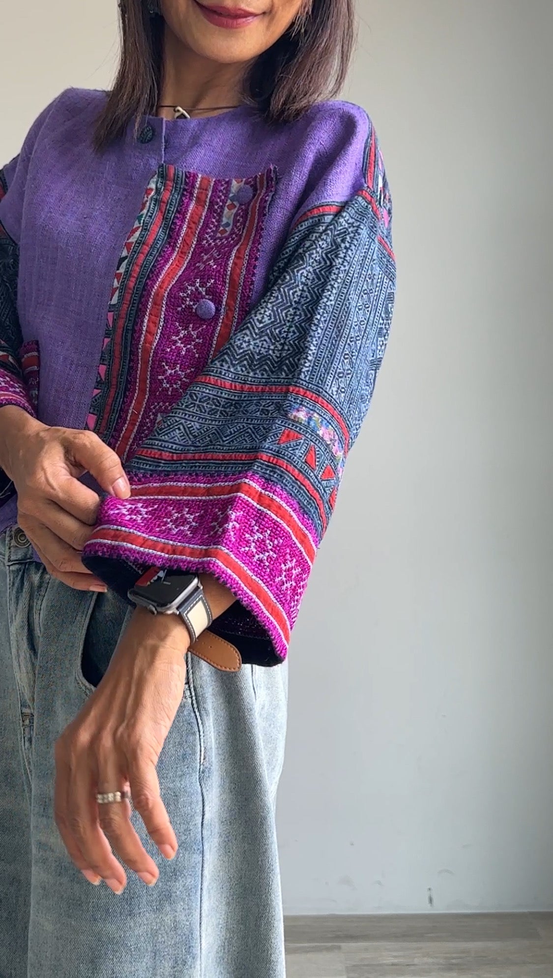 Purple crop top jacket