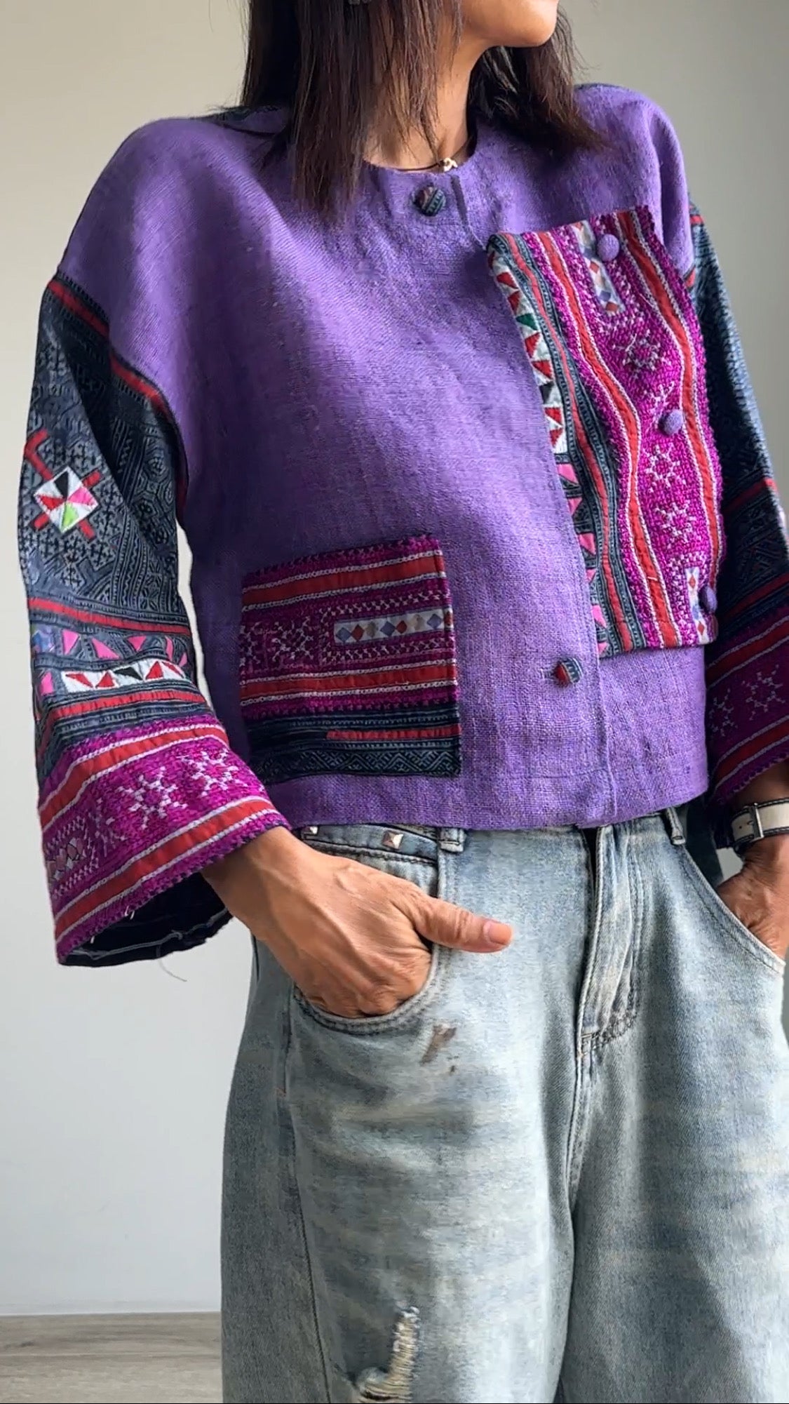 Purple crop top jacket