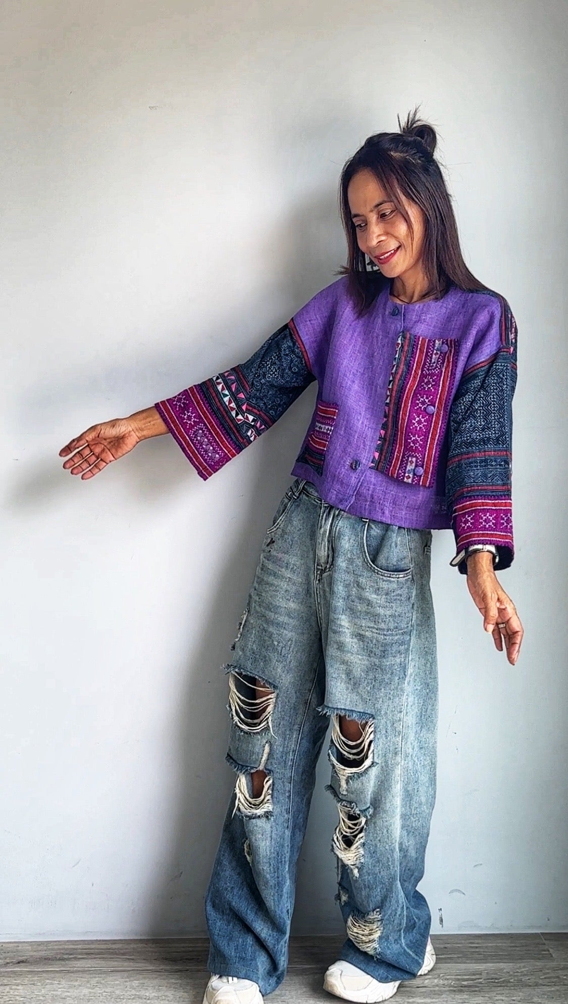 Purple crop top jacket