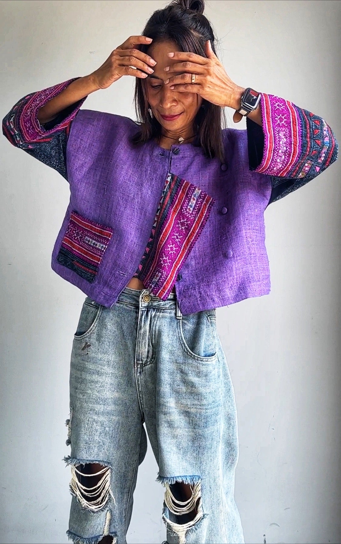 Purple crop top jacket
