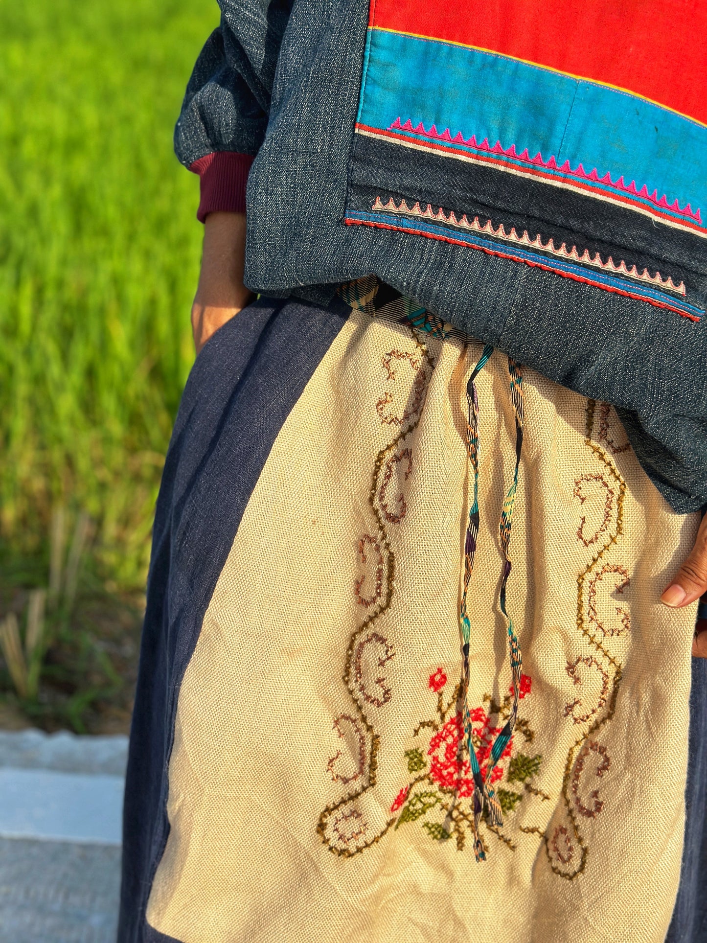 Patchwork Hemp Sweater