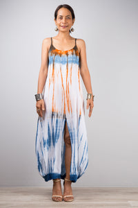 Tie dye dress with split