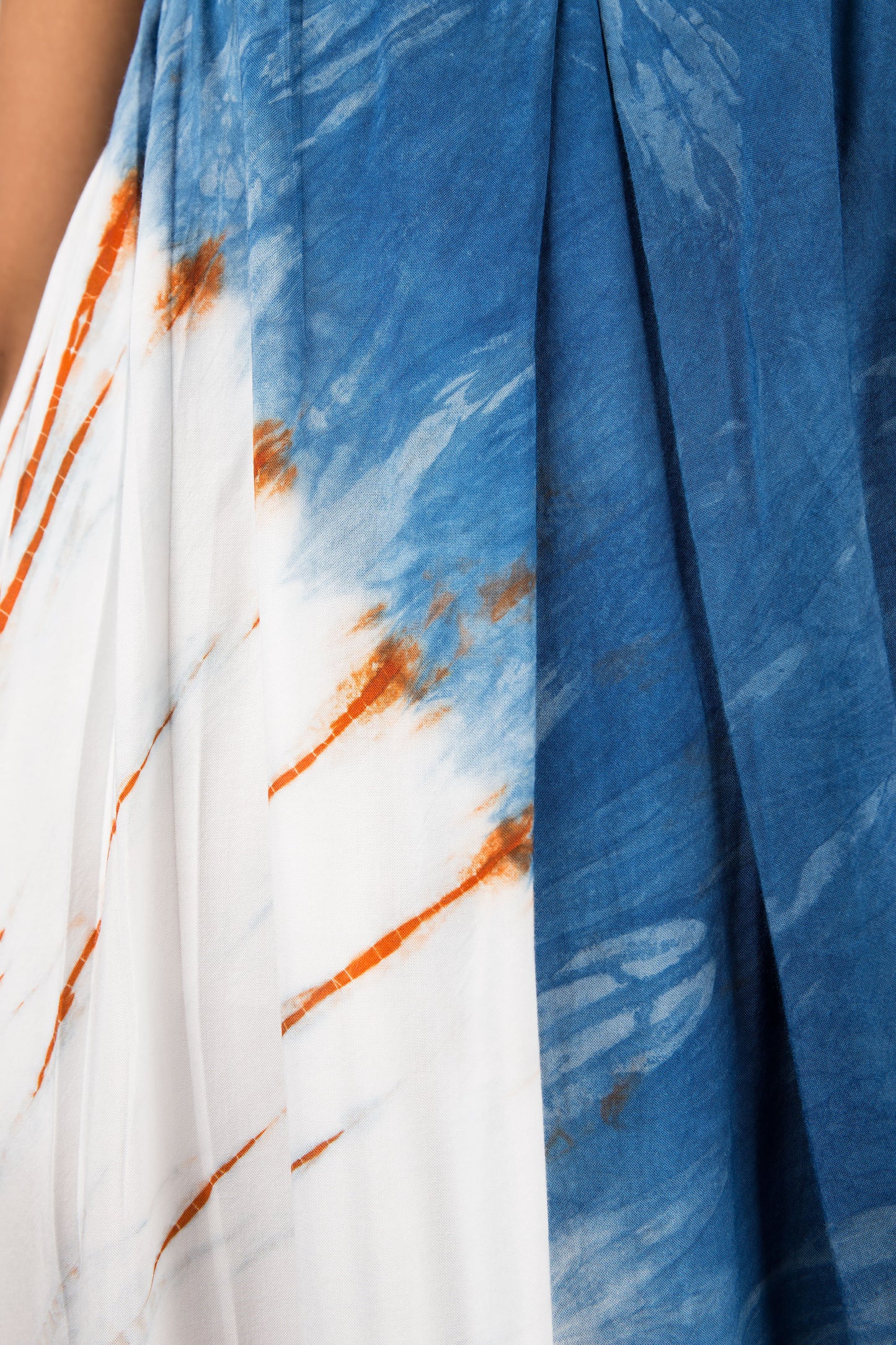 Indigo summer dress by Nuichan. Blue tie dye shibori dress