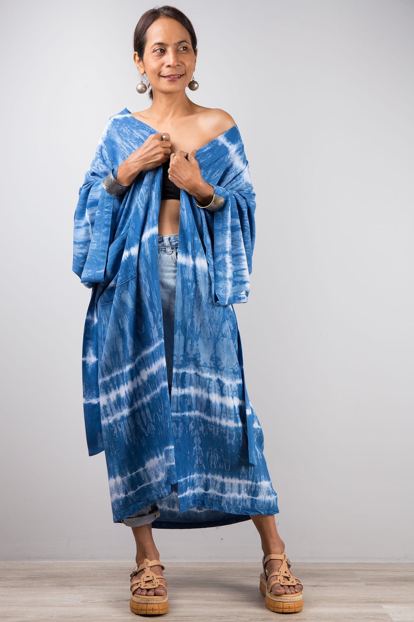 Tie dye kimono robe