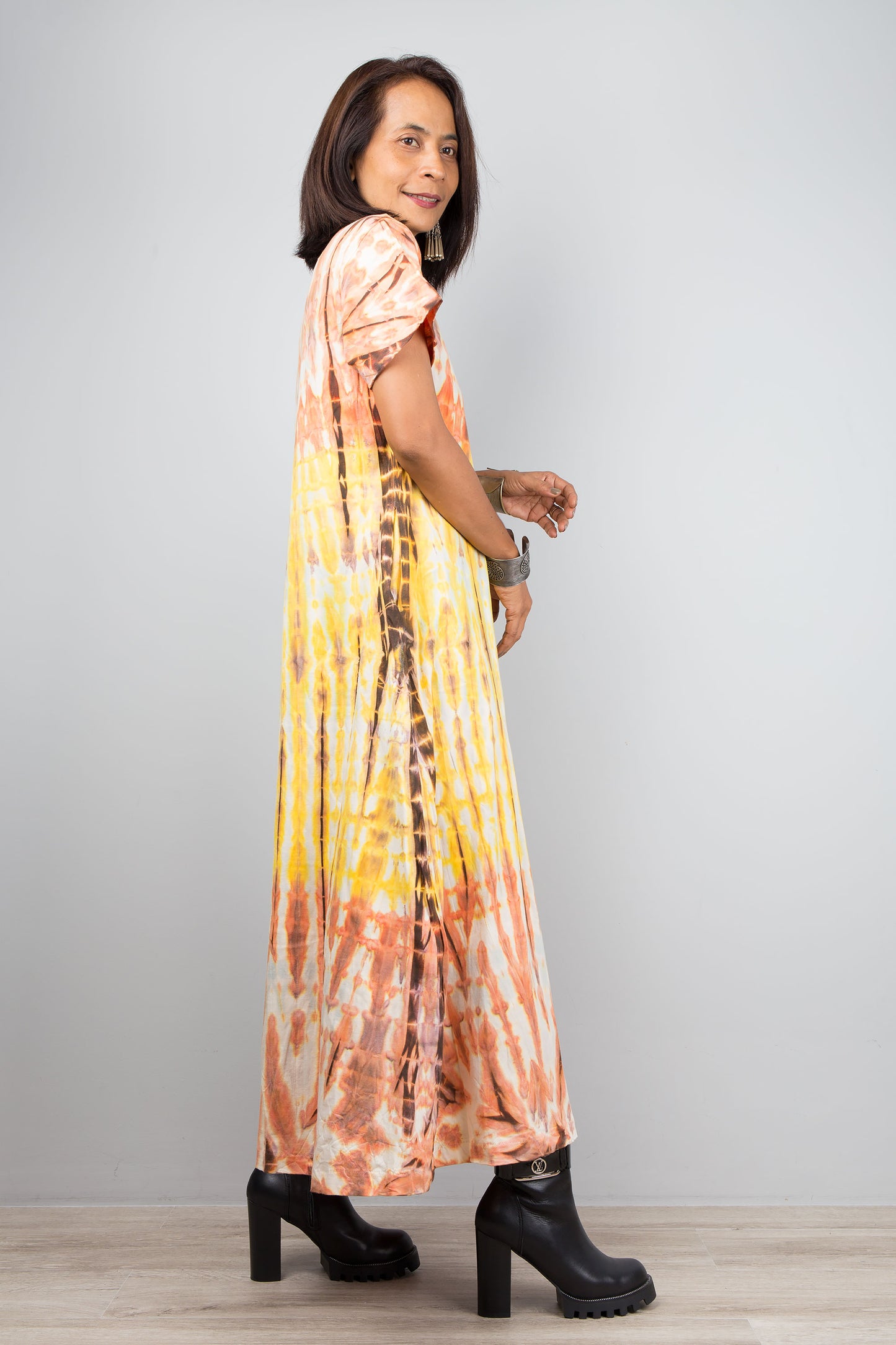 Tie dye dress with split