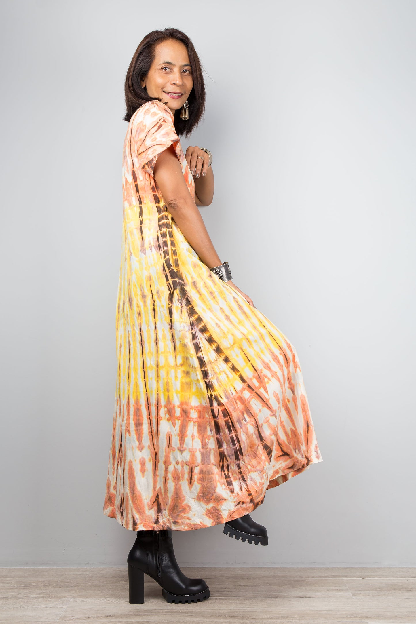 Tie dye dress with split