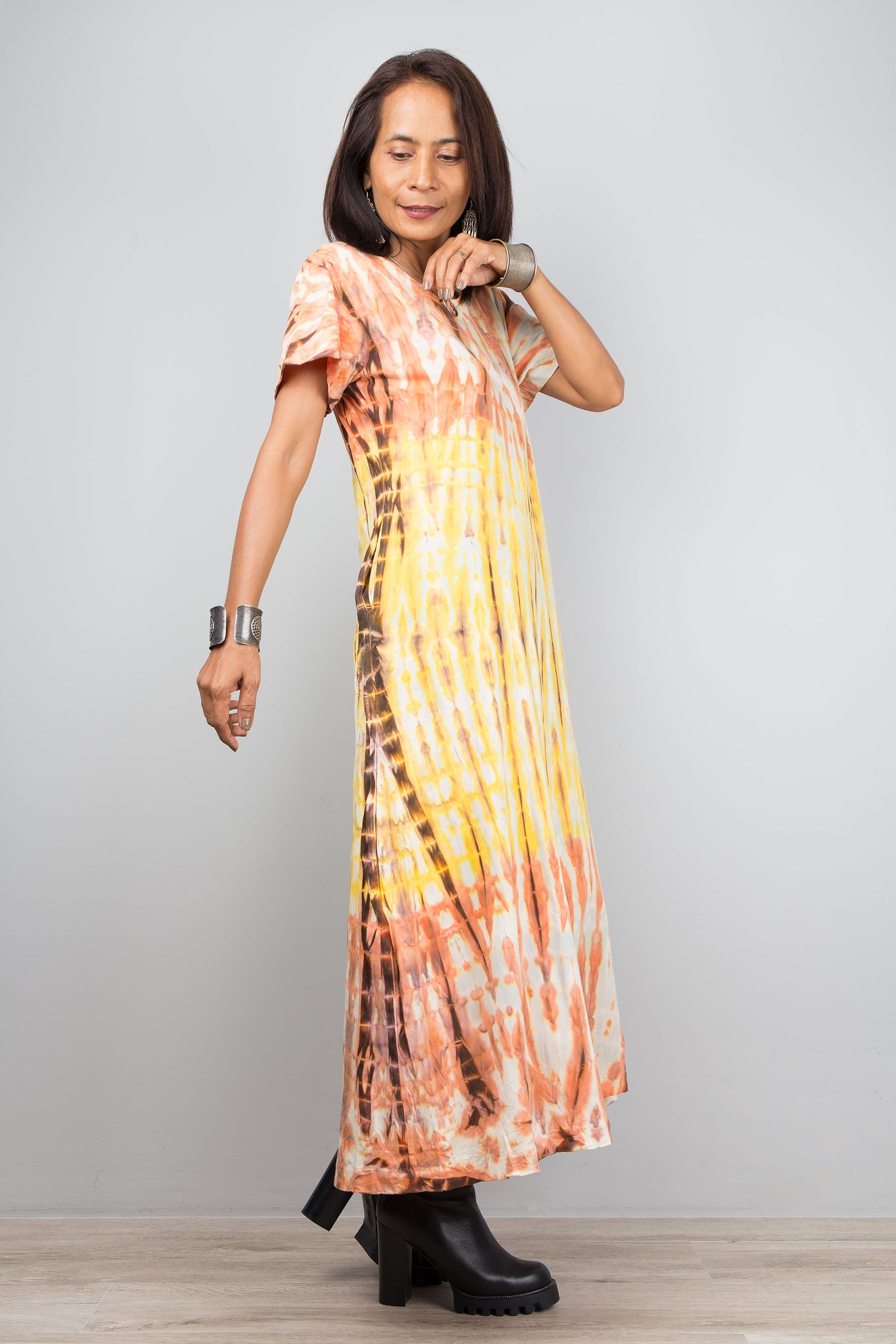 Tie dye dress with split