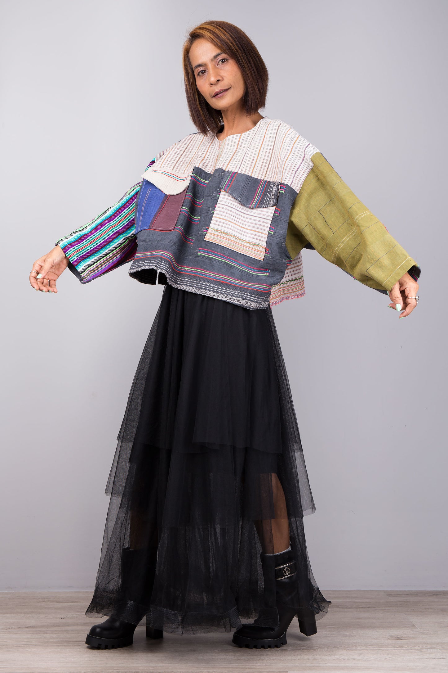 Oversized hemp pullover top
