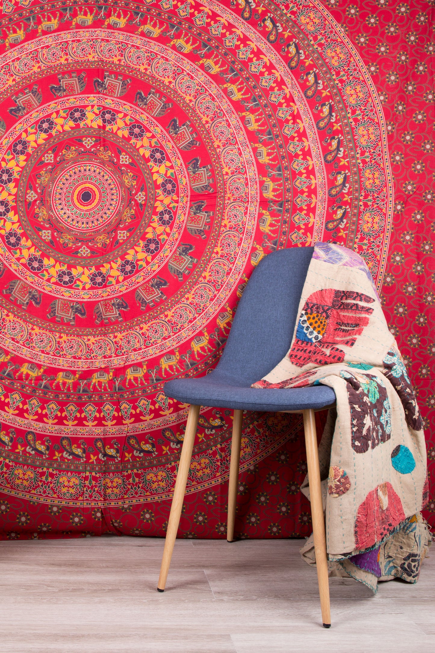 Red Elephant print Mandala