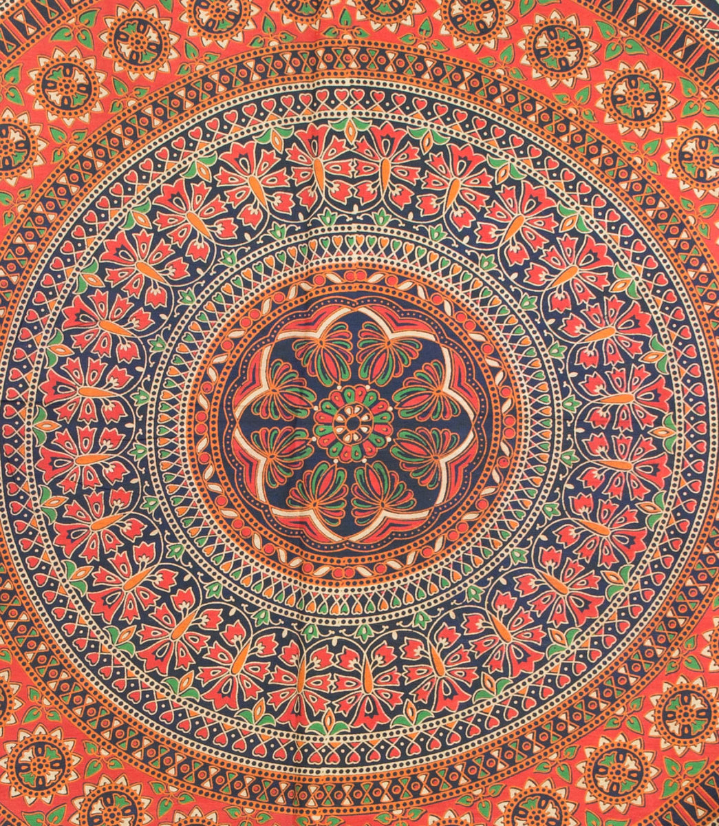 Blue and orange Mandala tapestry | Nuichan