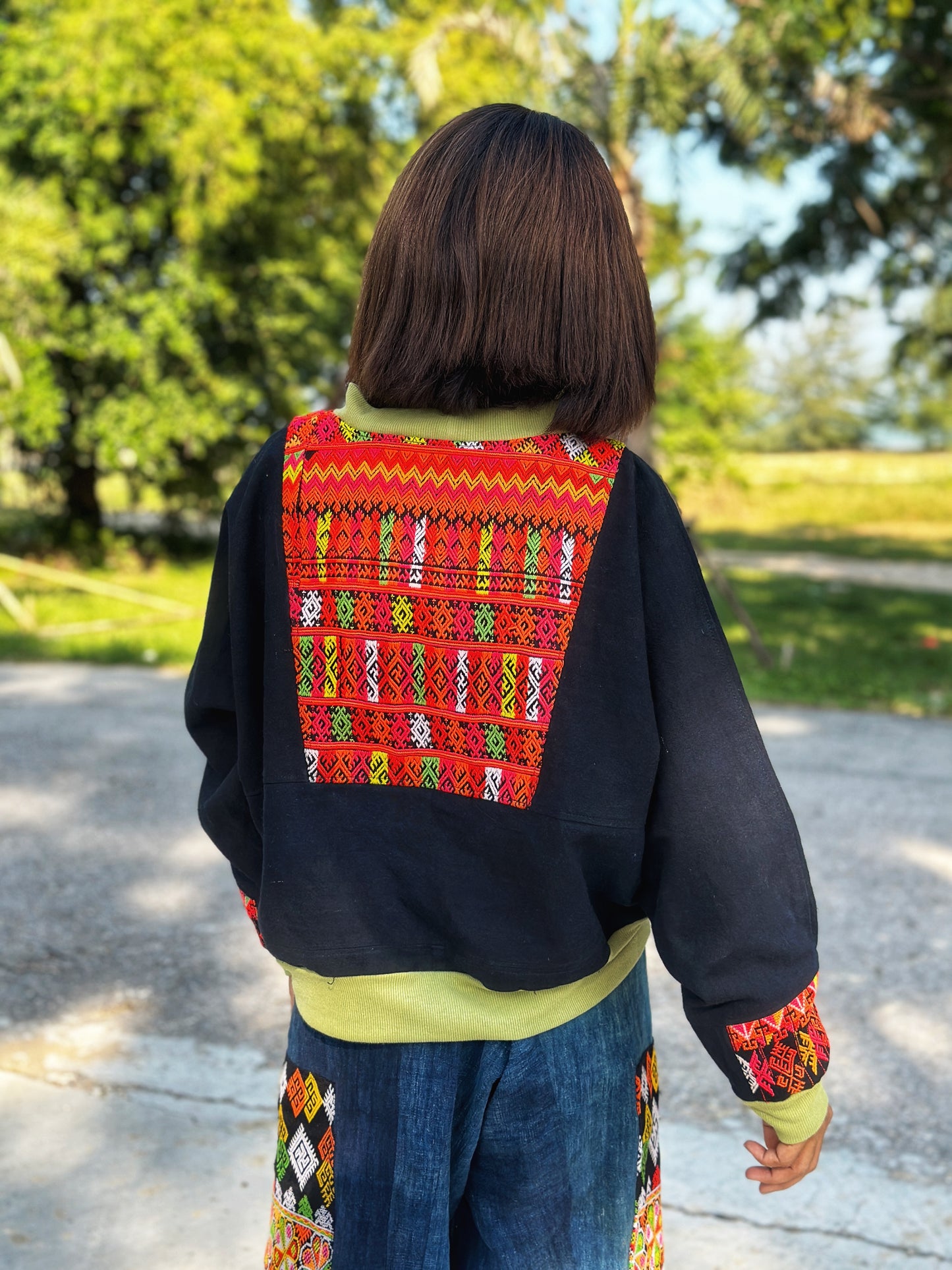 Patchwork pullover sweater