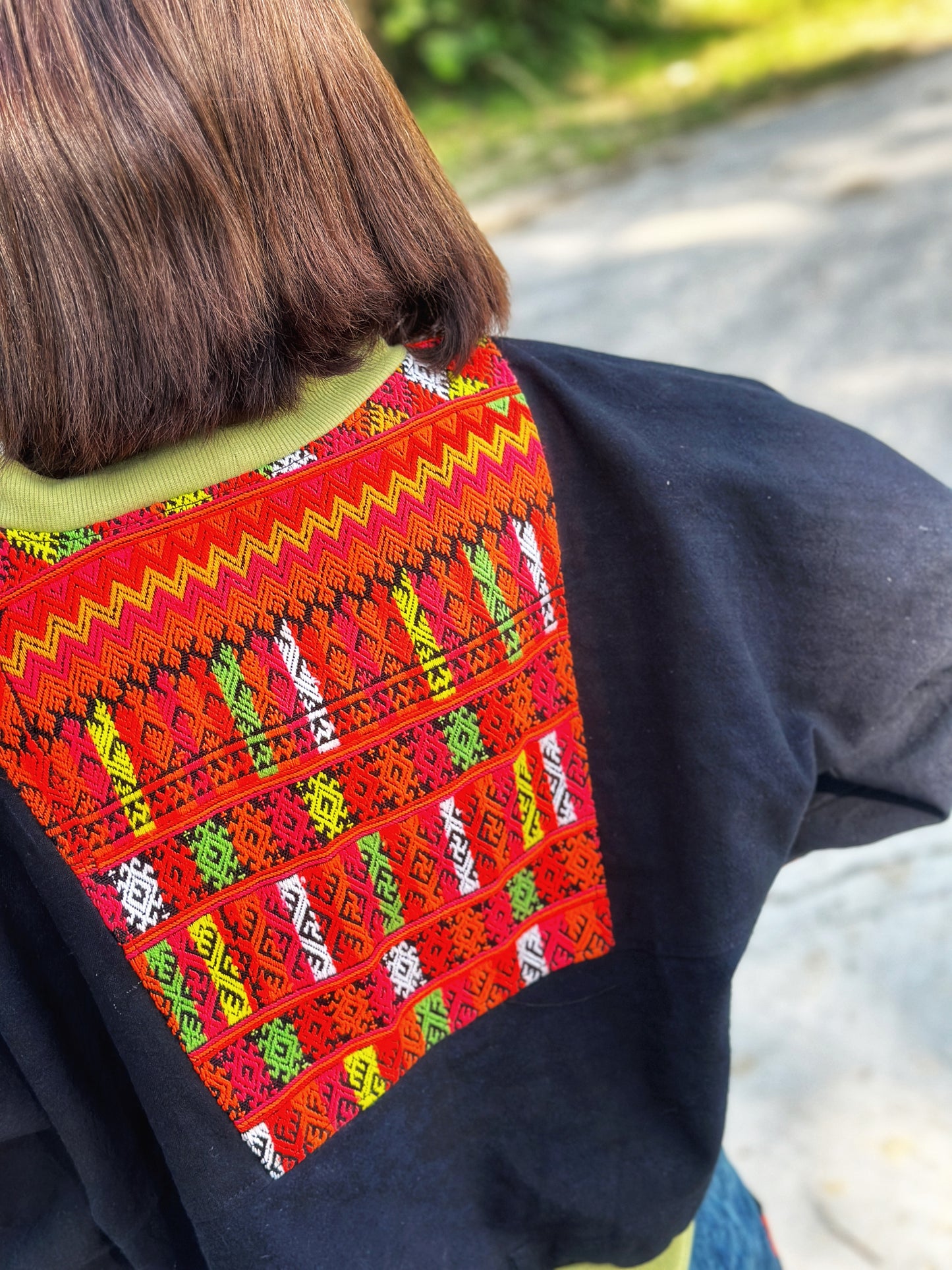 Patchwork pullover sweater