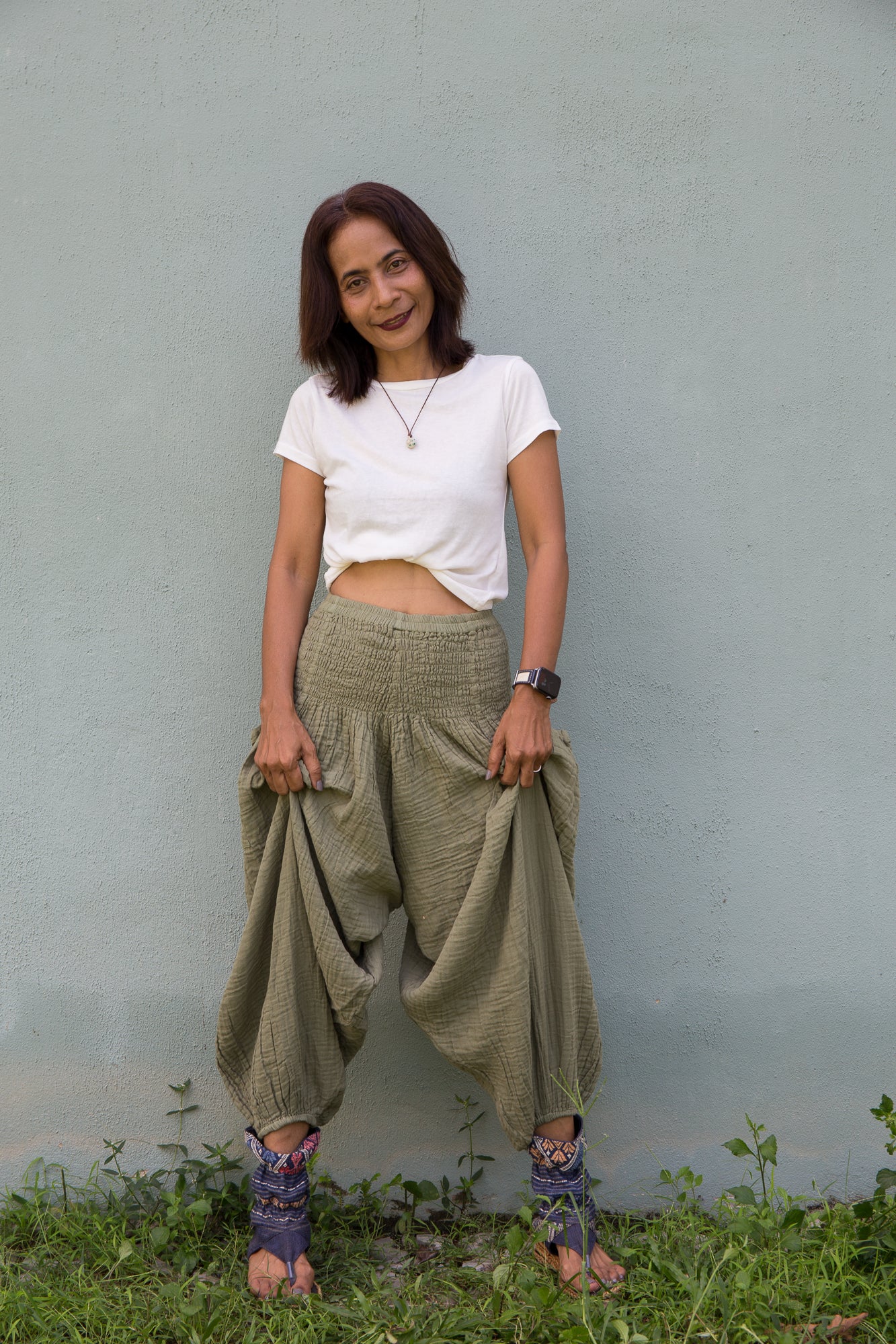 Cotton gauze harem pants – Lightweight, Boho Trousers