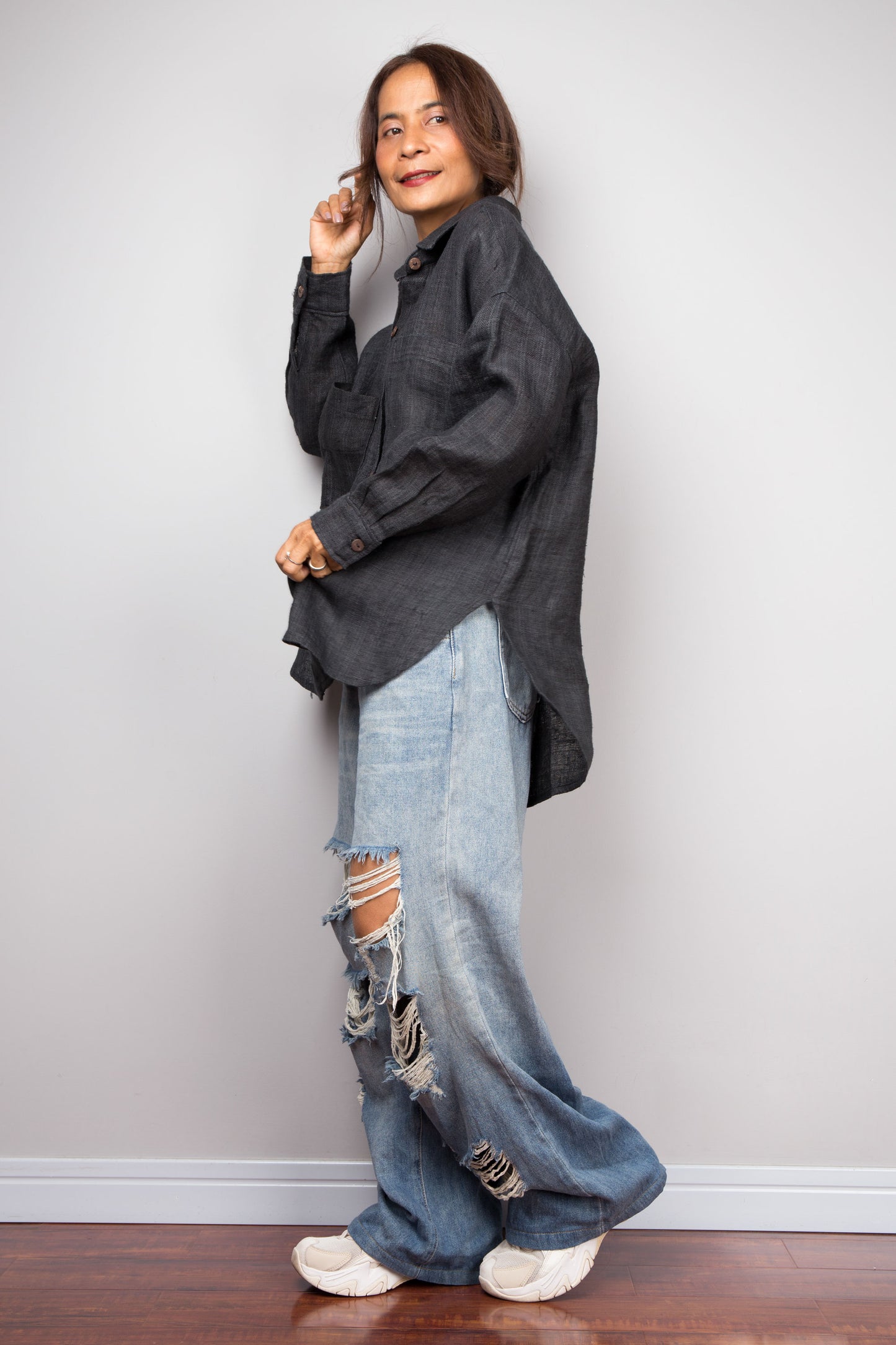 Hemp Button Blouse Shirt