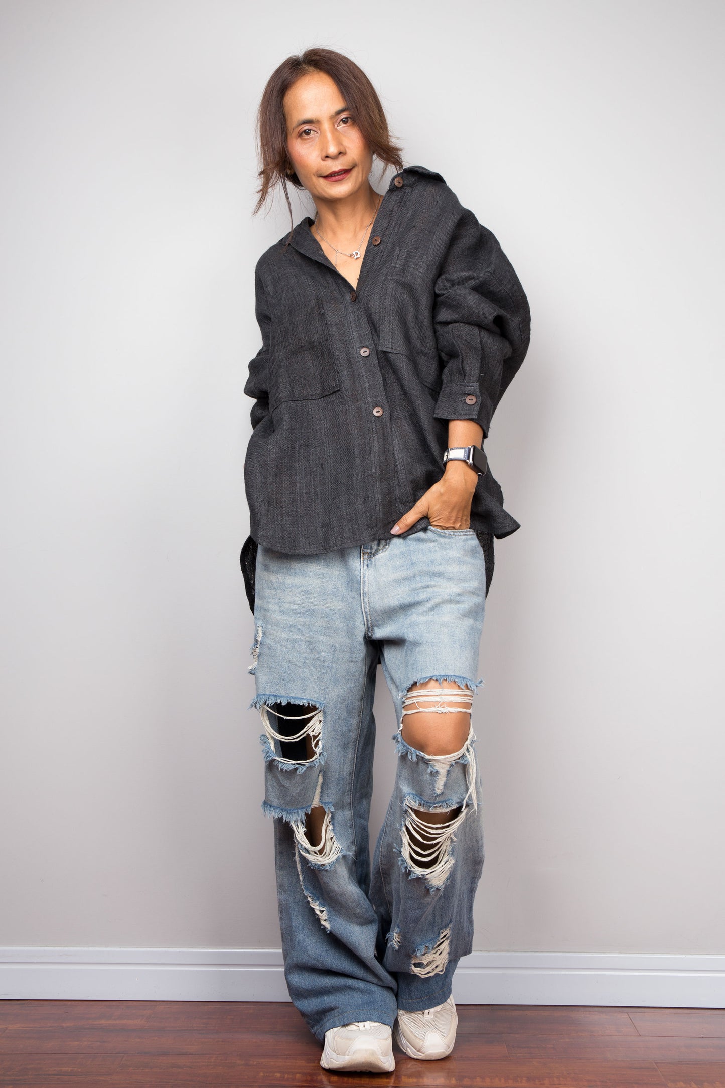 Hemp Button Blouse Shirt