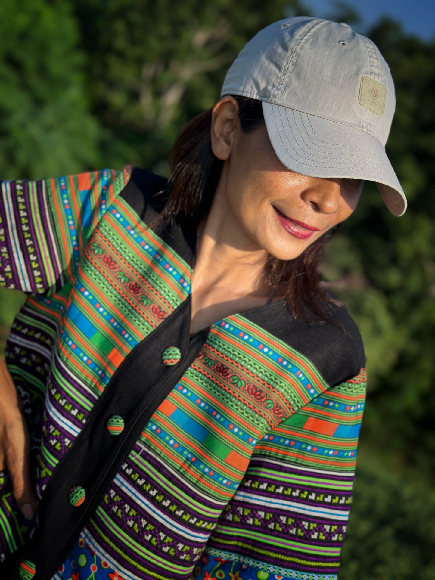 Hill tribe fabric design. Embroidered blouse top by Nuichan