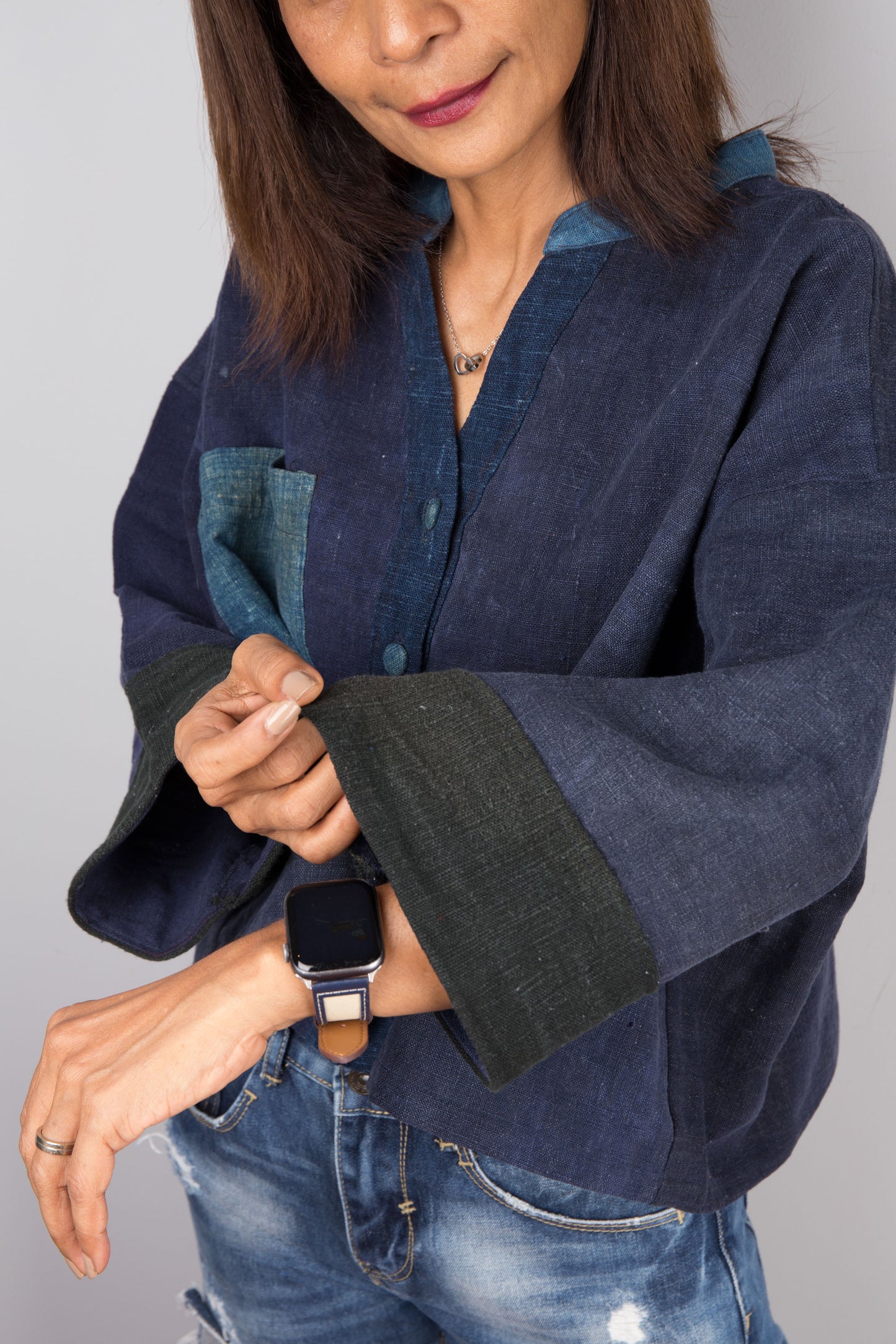 Indigo blouse top