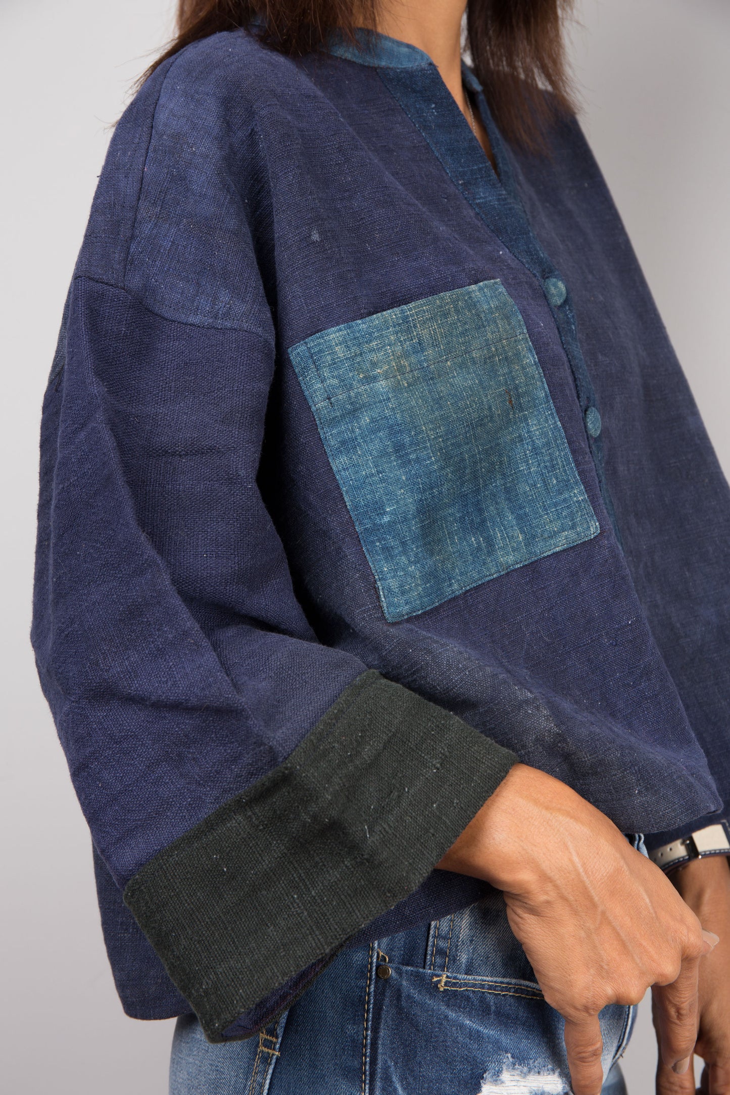 Indigo blouse top