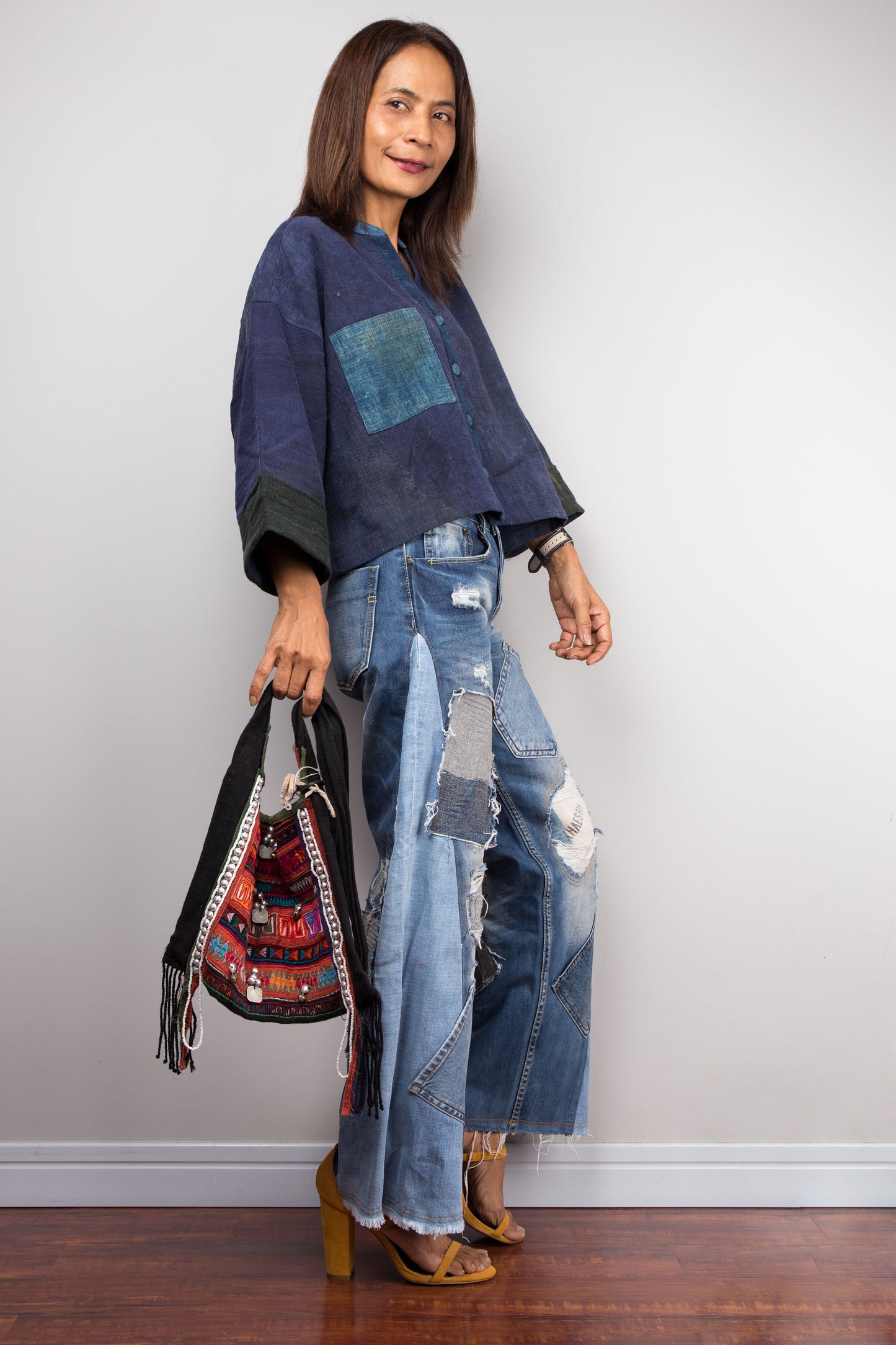 Indigo blouse top