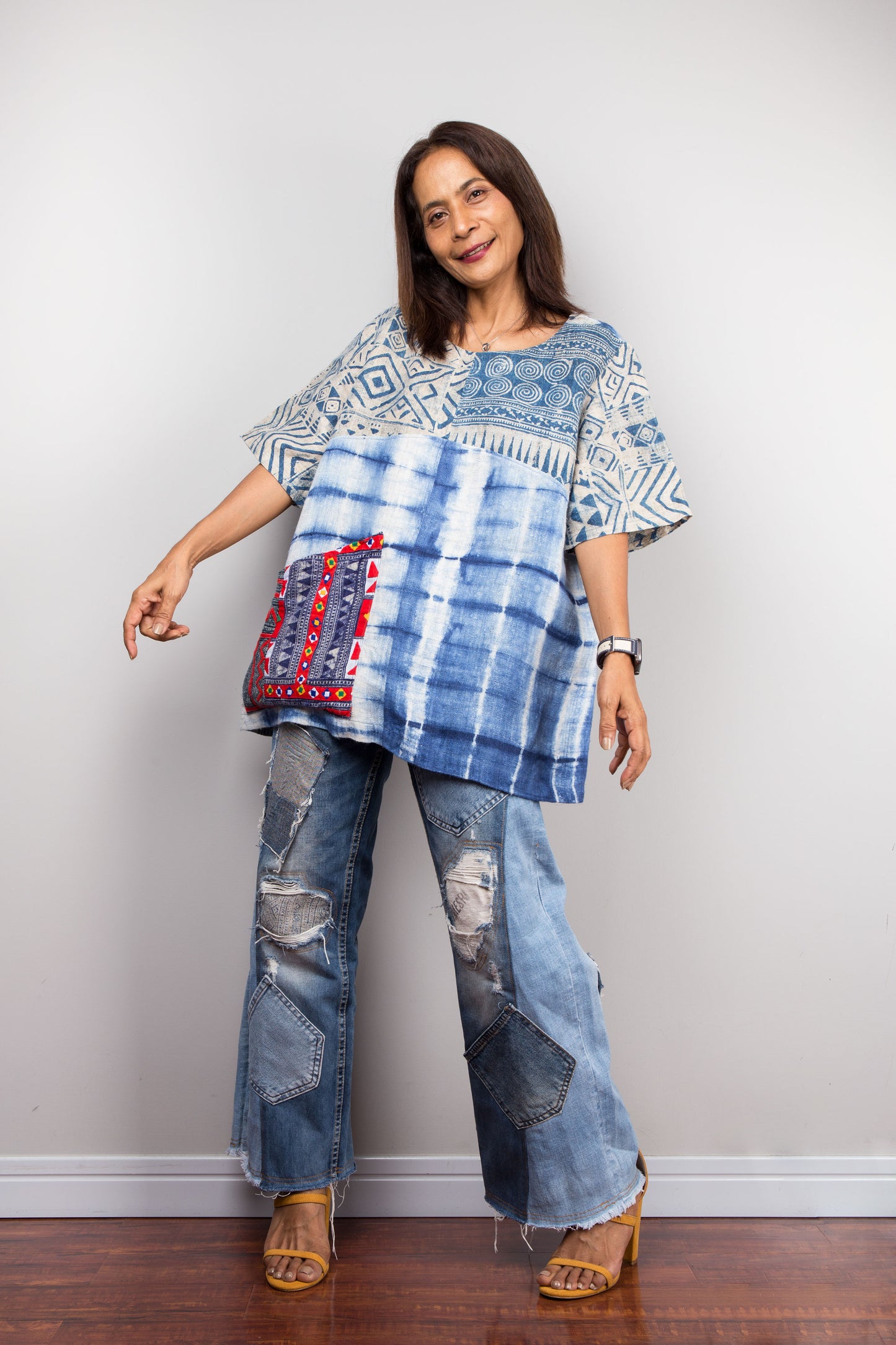 Patchwork Indigo Tunic