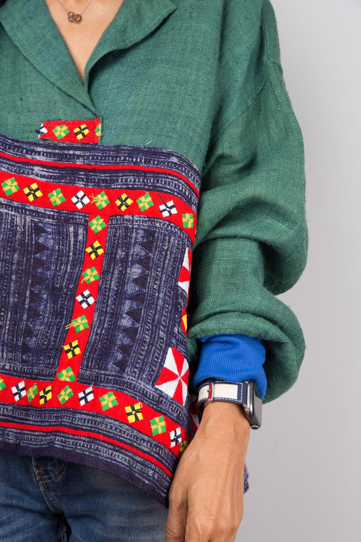 Patchwork Hemp Pullover
