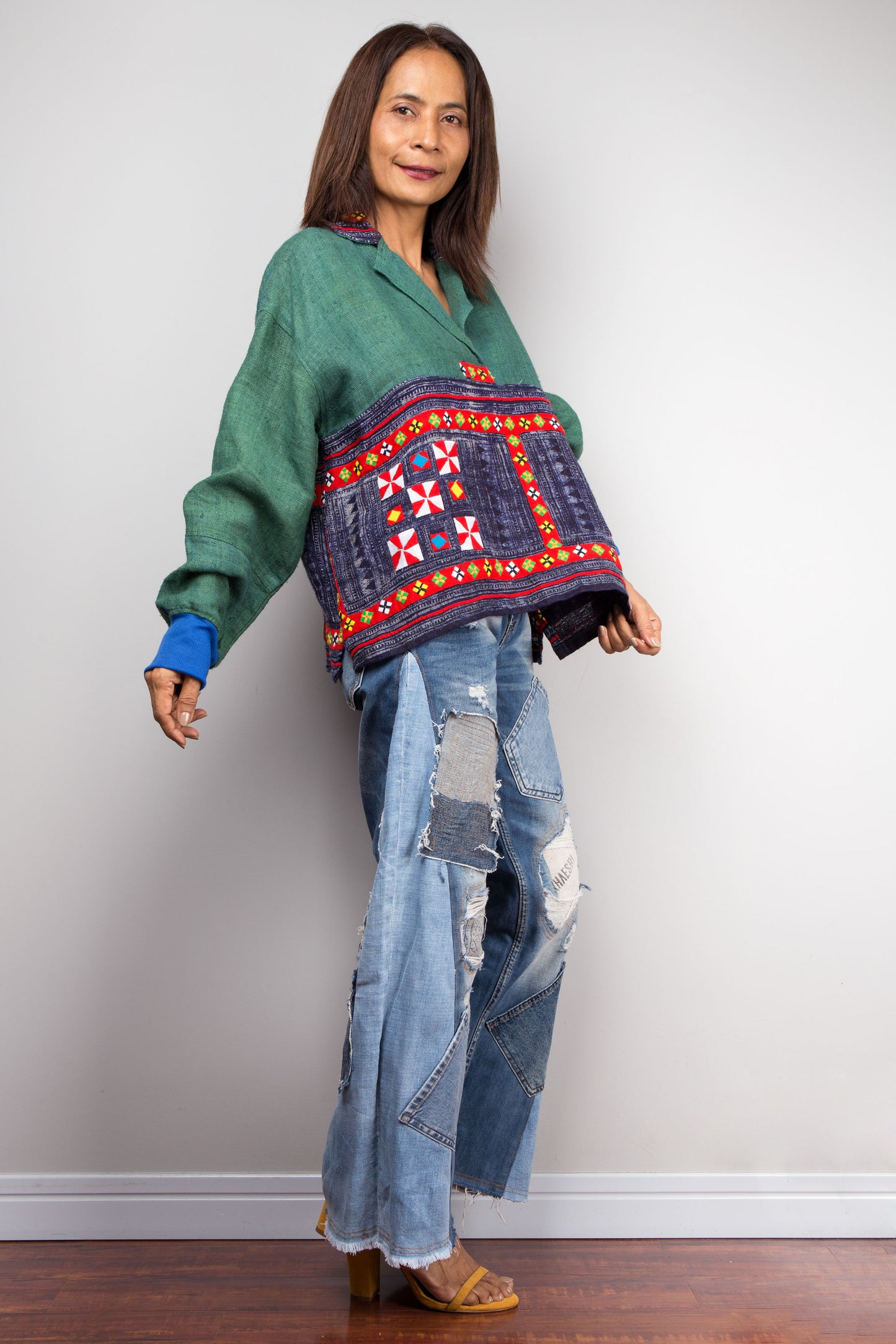 Patchwork Hemp Pullover