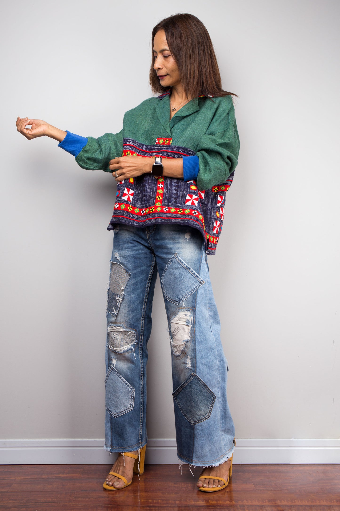 Patchwork Hemp Pullover