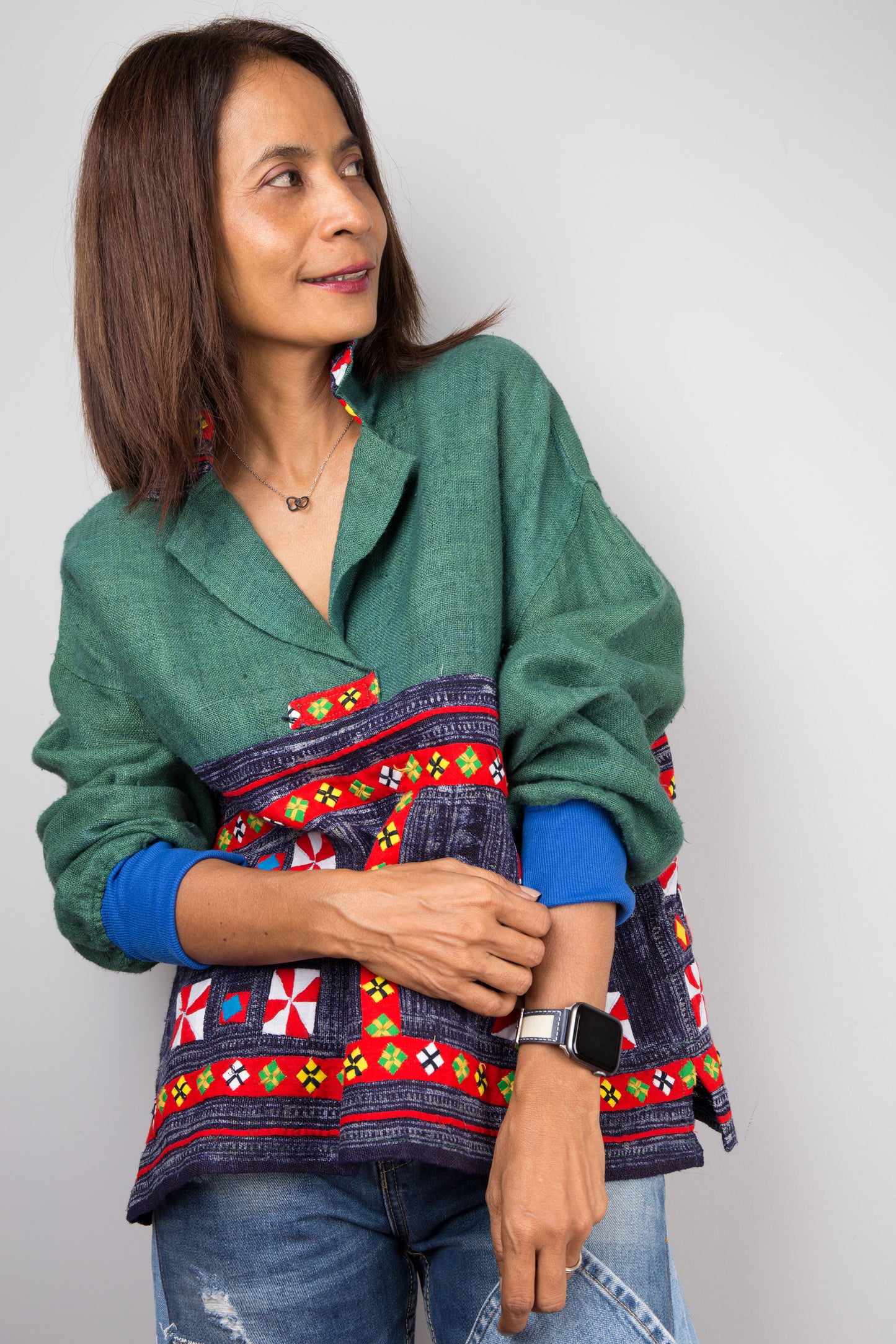 Patchwork Hemp Pullover