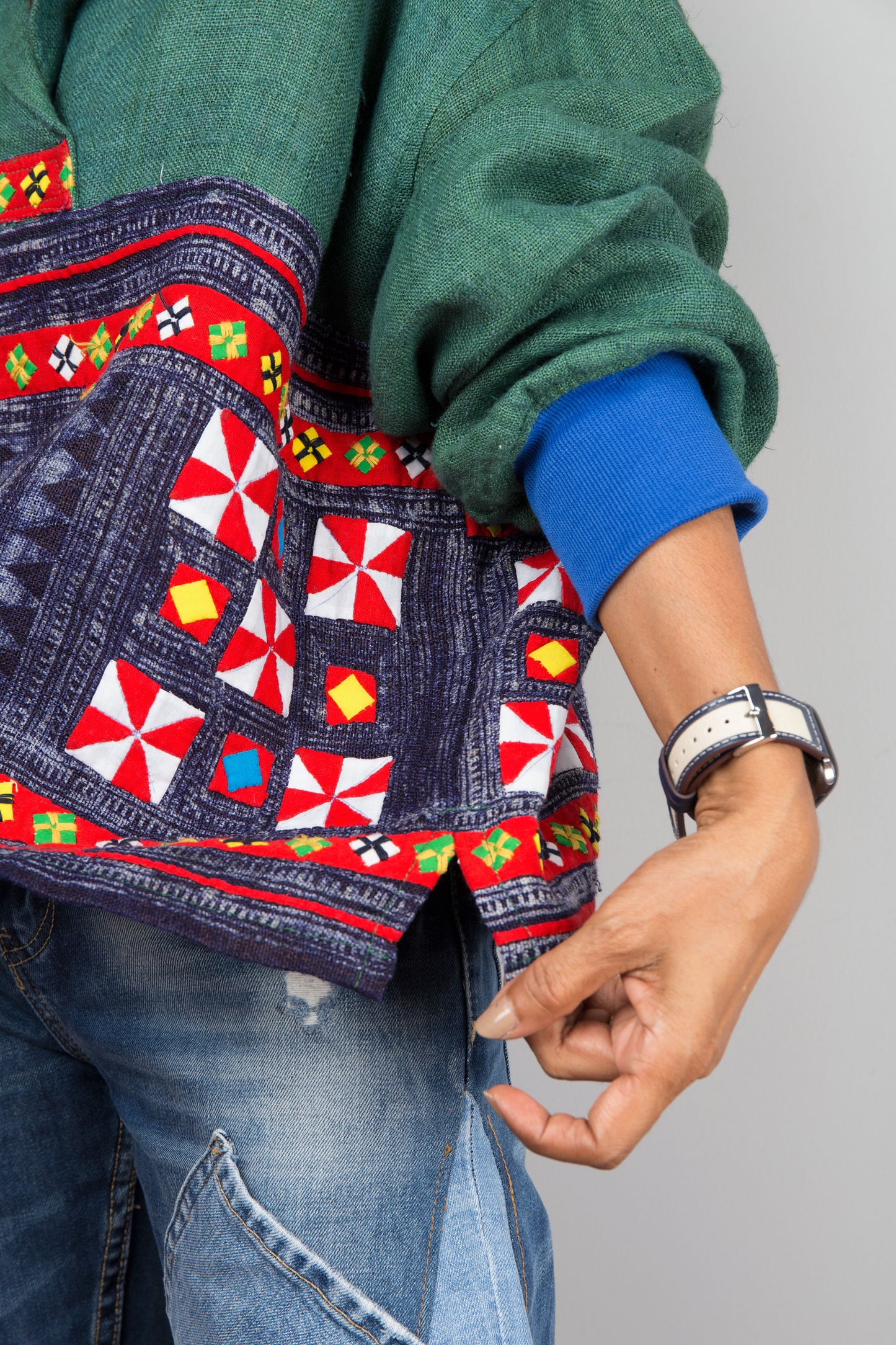 Patchwork Hemp Pullover