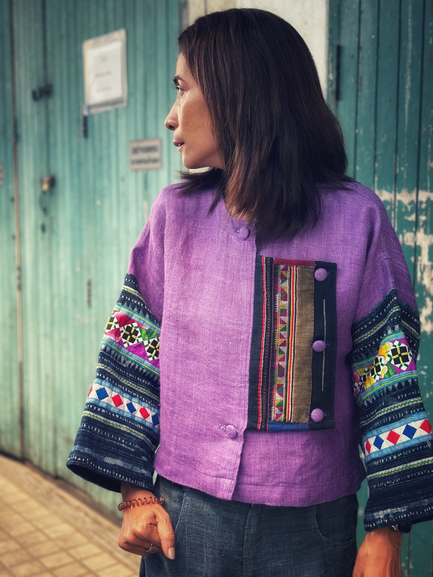 Purple hemp jacket