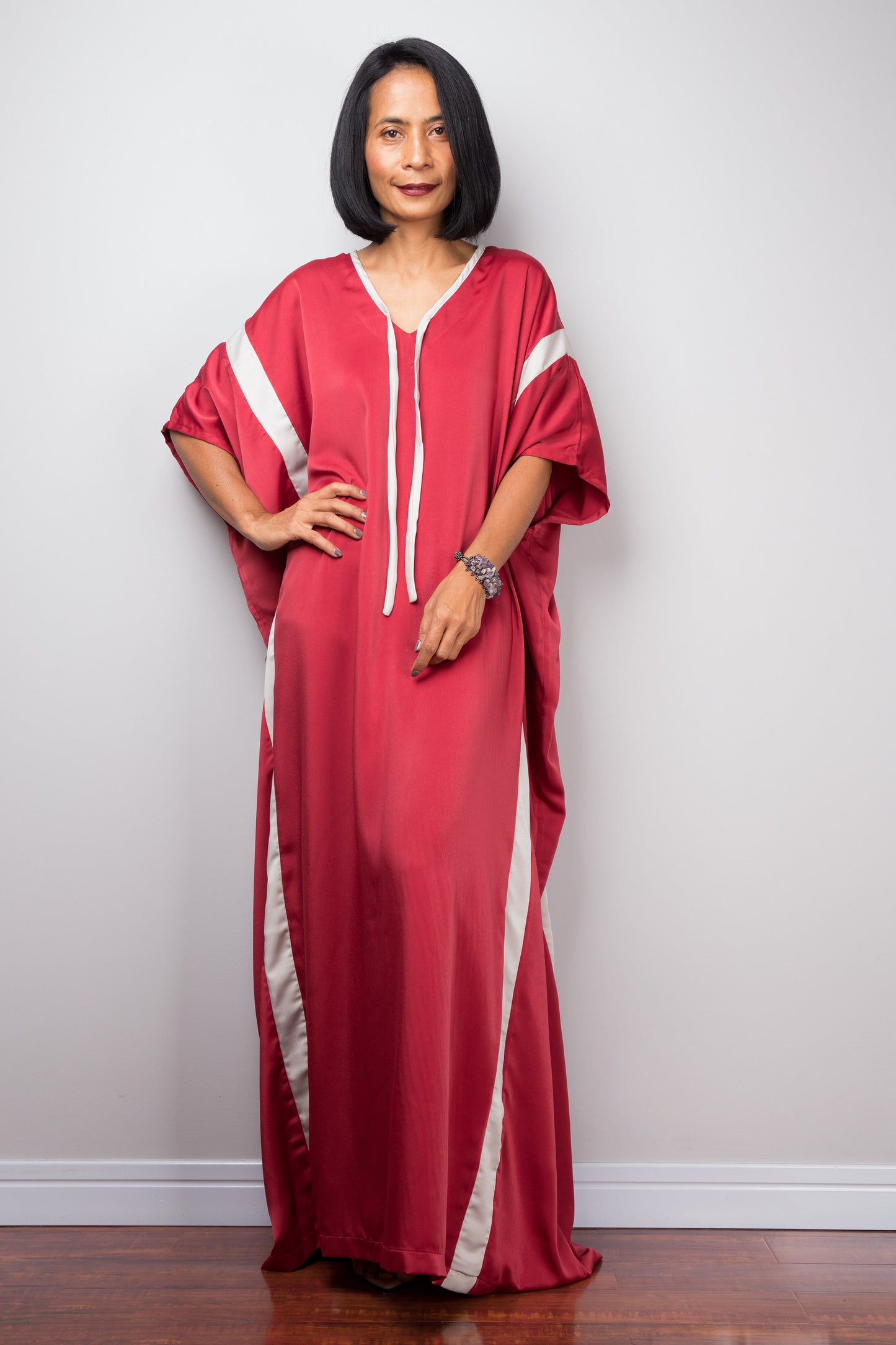 Red caftan dress