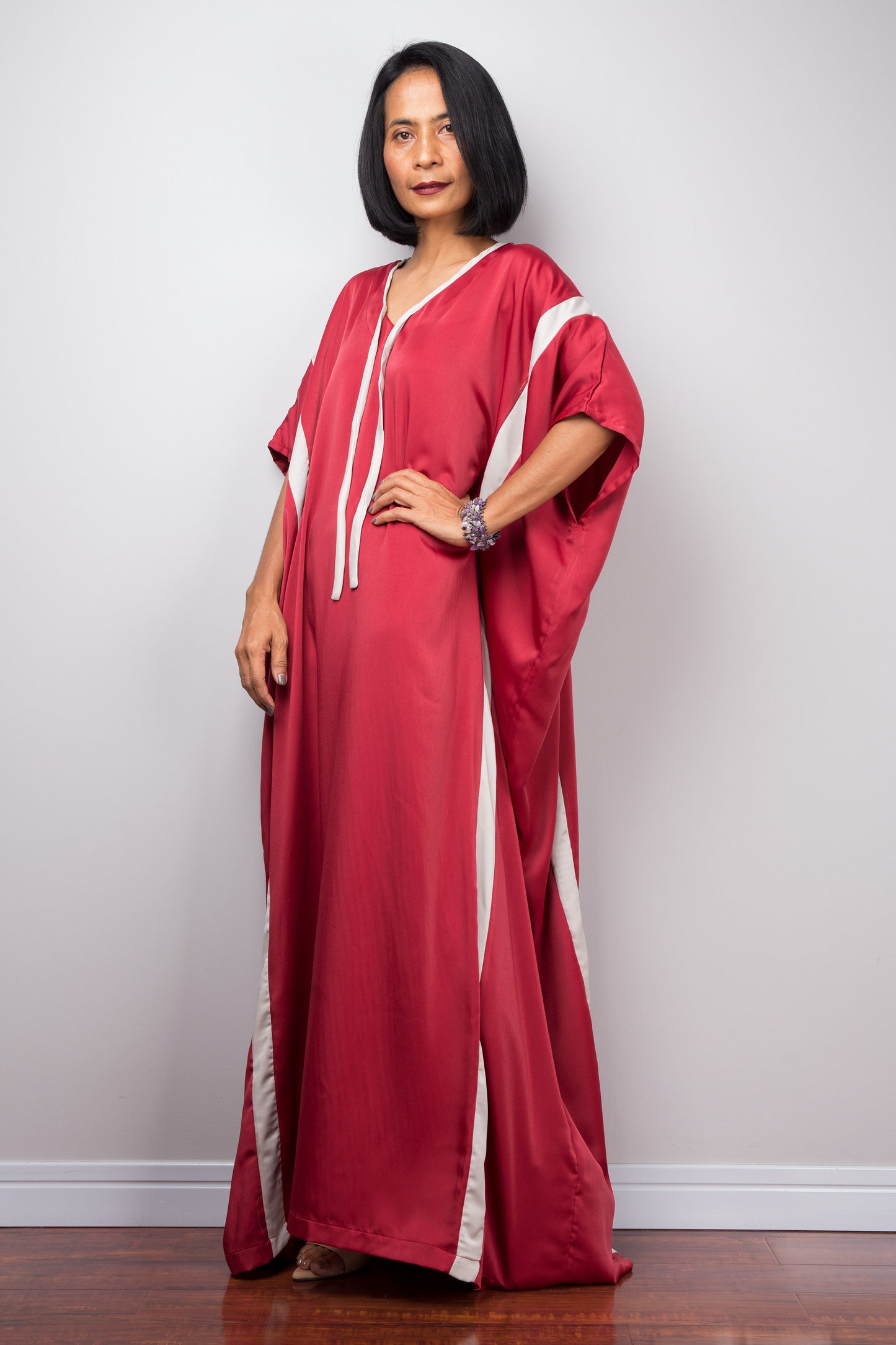 Red caftan dress