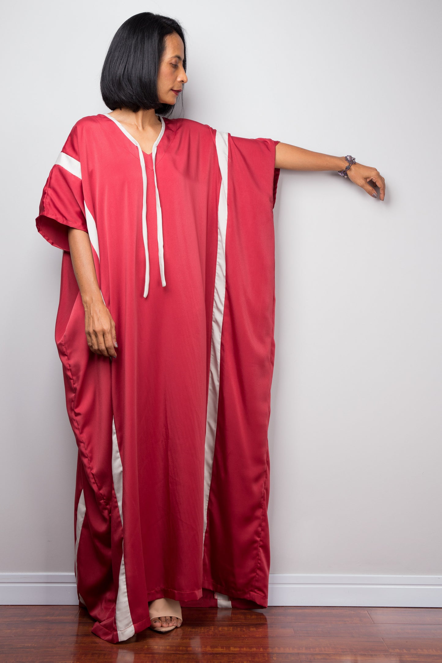 Red caftan dress
