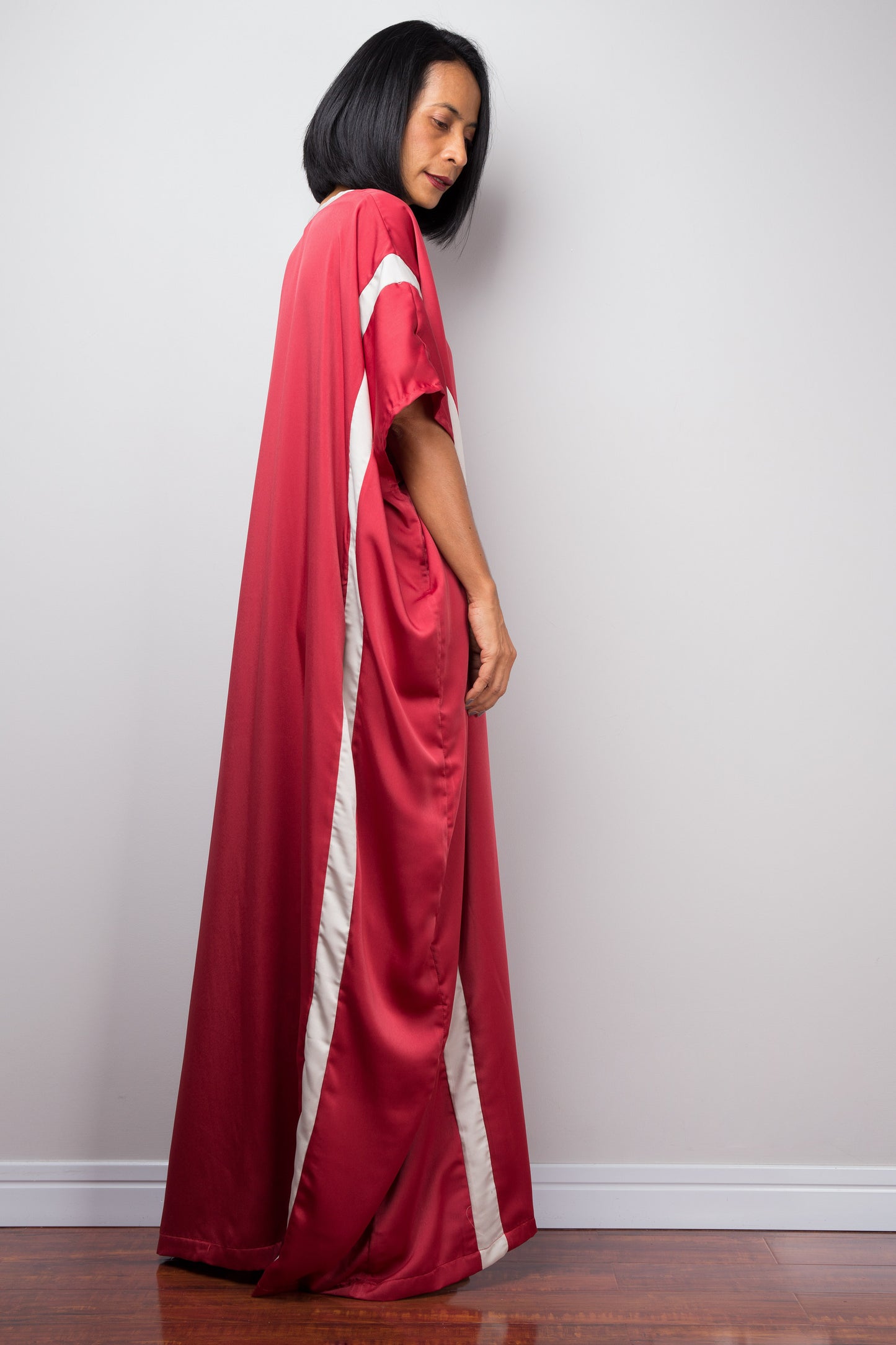 Red caftan dress