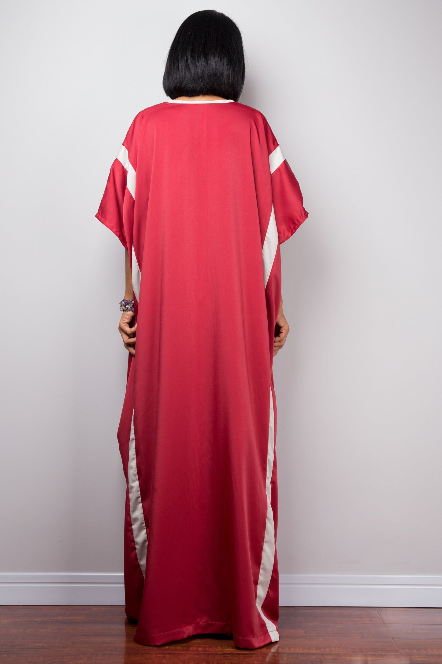 Red caftan dress