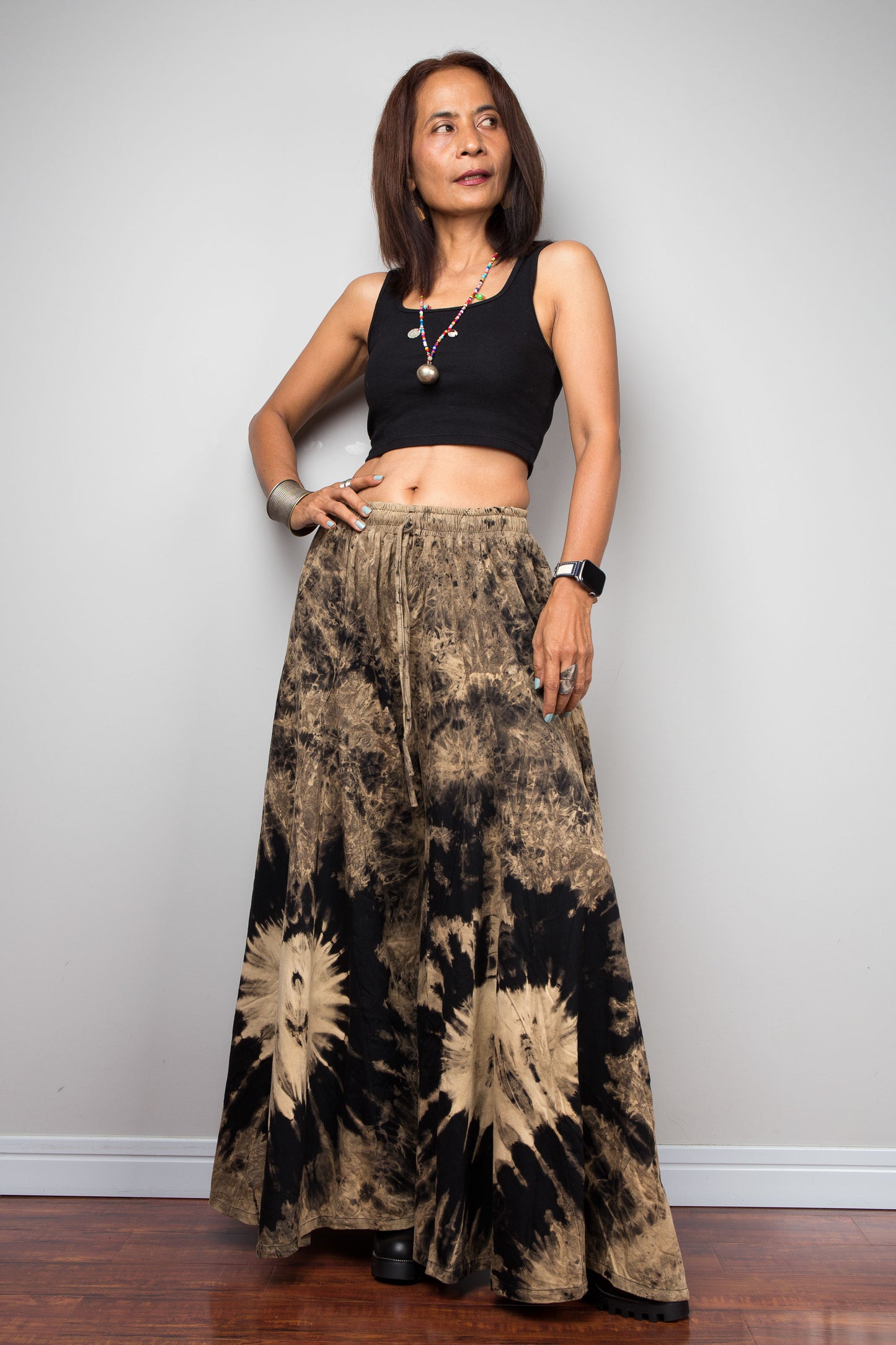 Reverse Tie Dye Wide Leg Pants