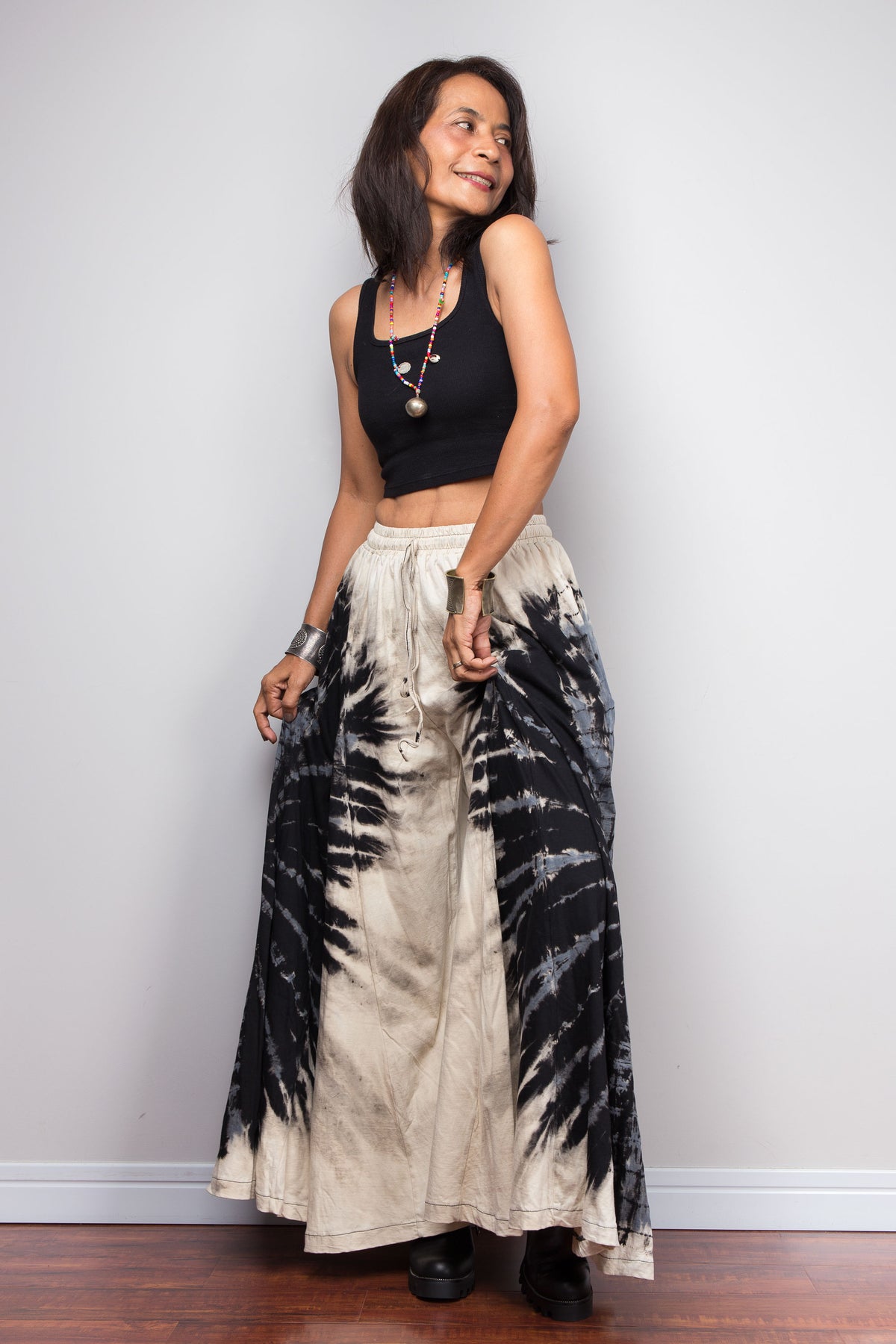 Reverse Tie Dye Wide Leg Palazzo Pants