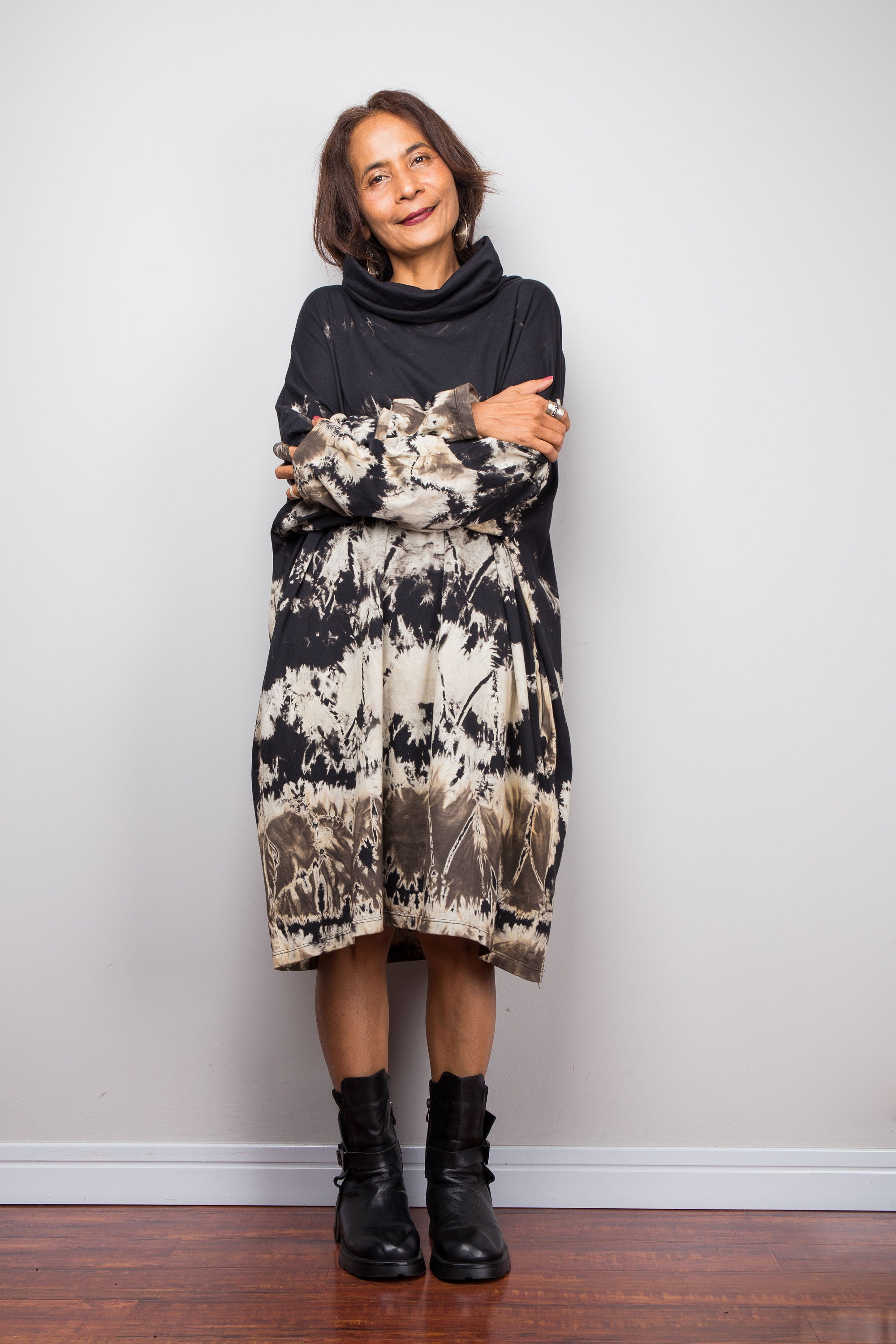 Oversized Bleach Tie Dye Tunic Dress