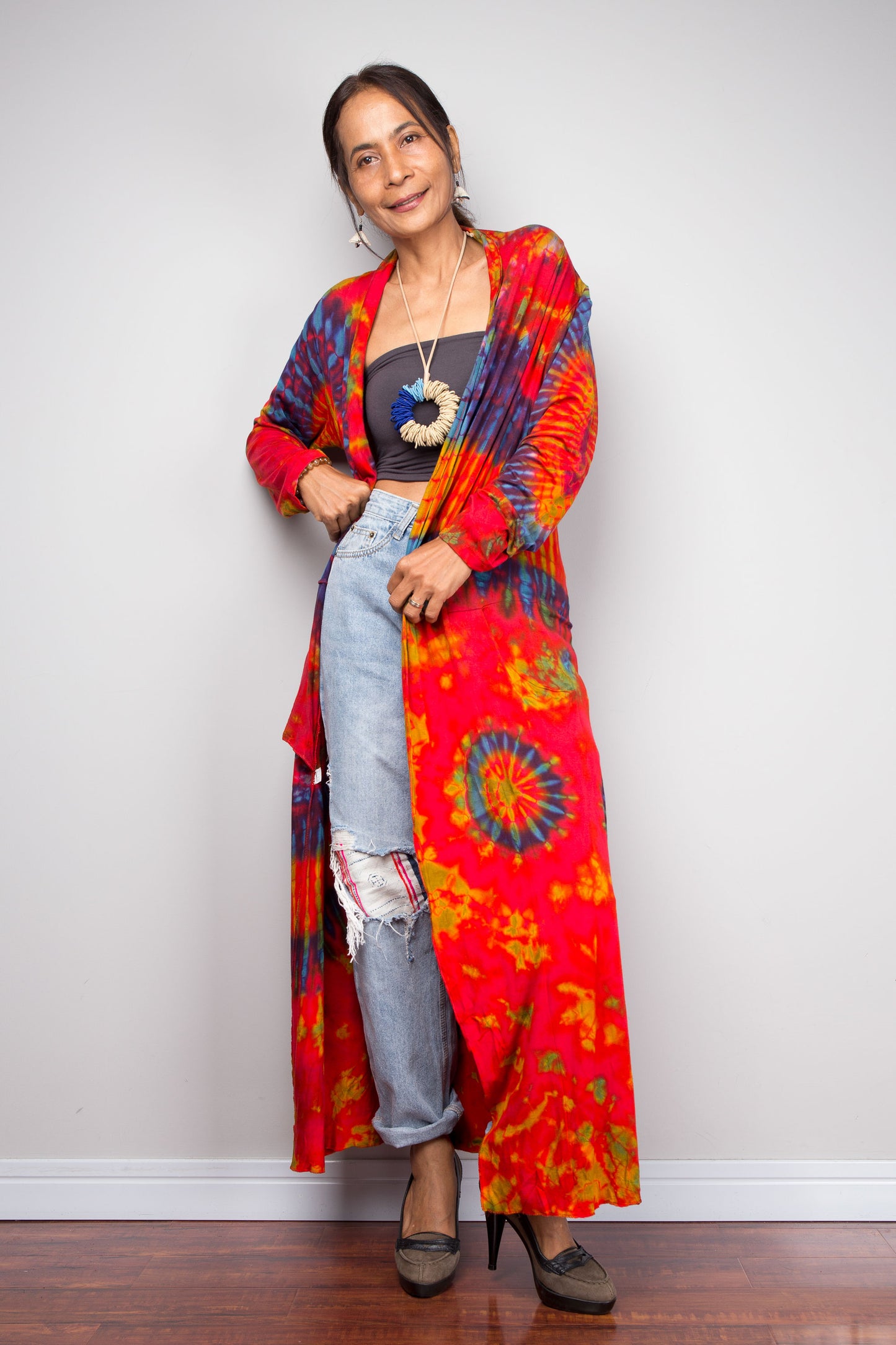 Long Tie Dye Cardigan