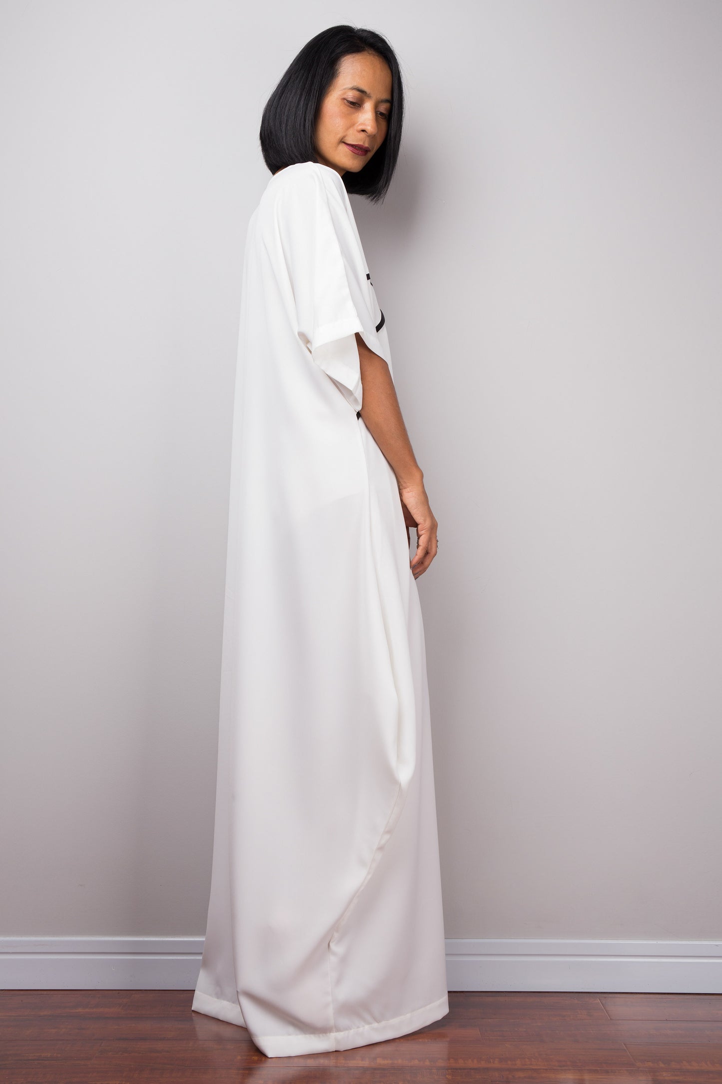 White kaftan dress
