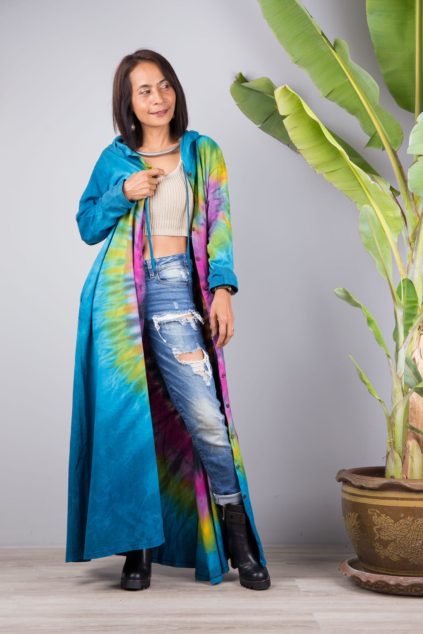 Batik-Kapuzenkleid